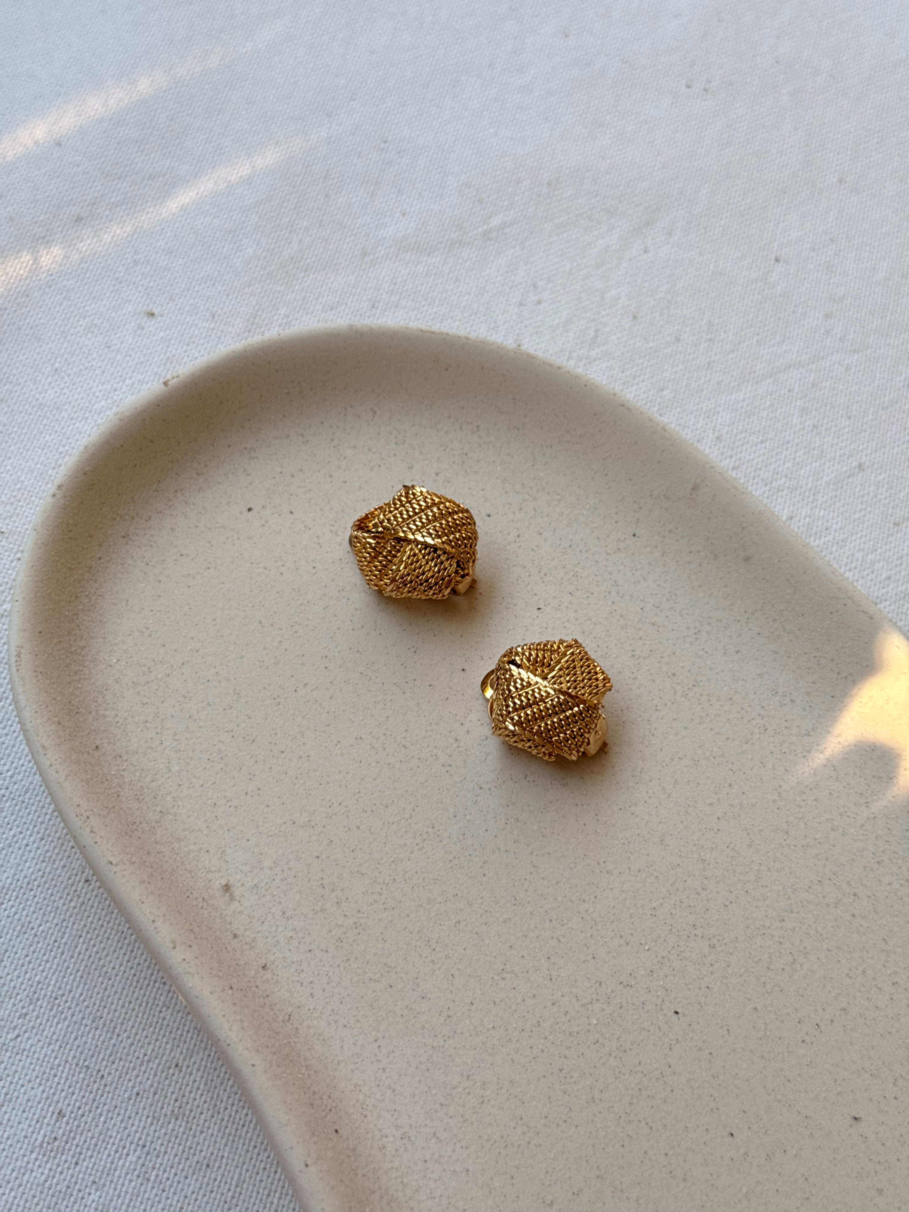 Boucles d’oreilles vintage - Tressées dorées