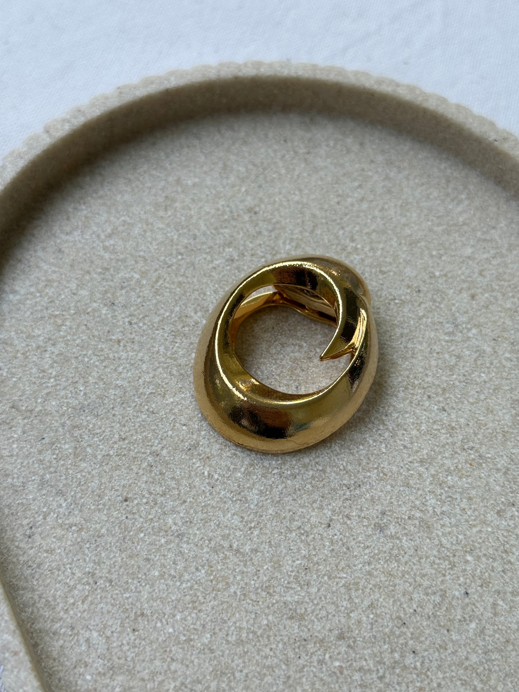 Anneau de foulard vintage - Anneau stylisé doré