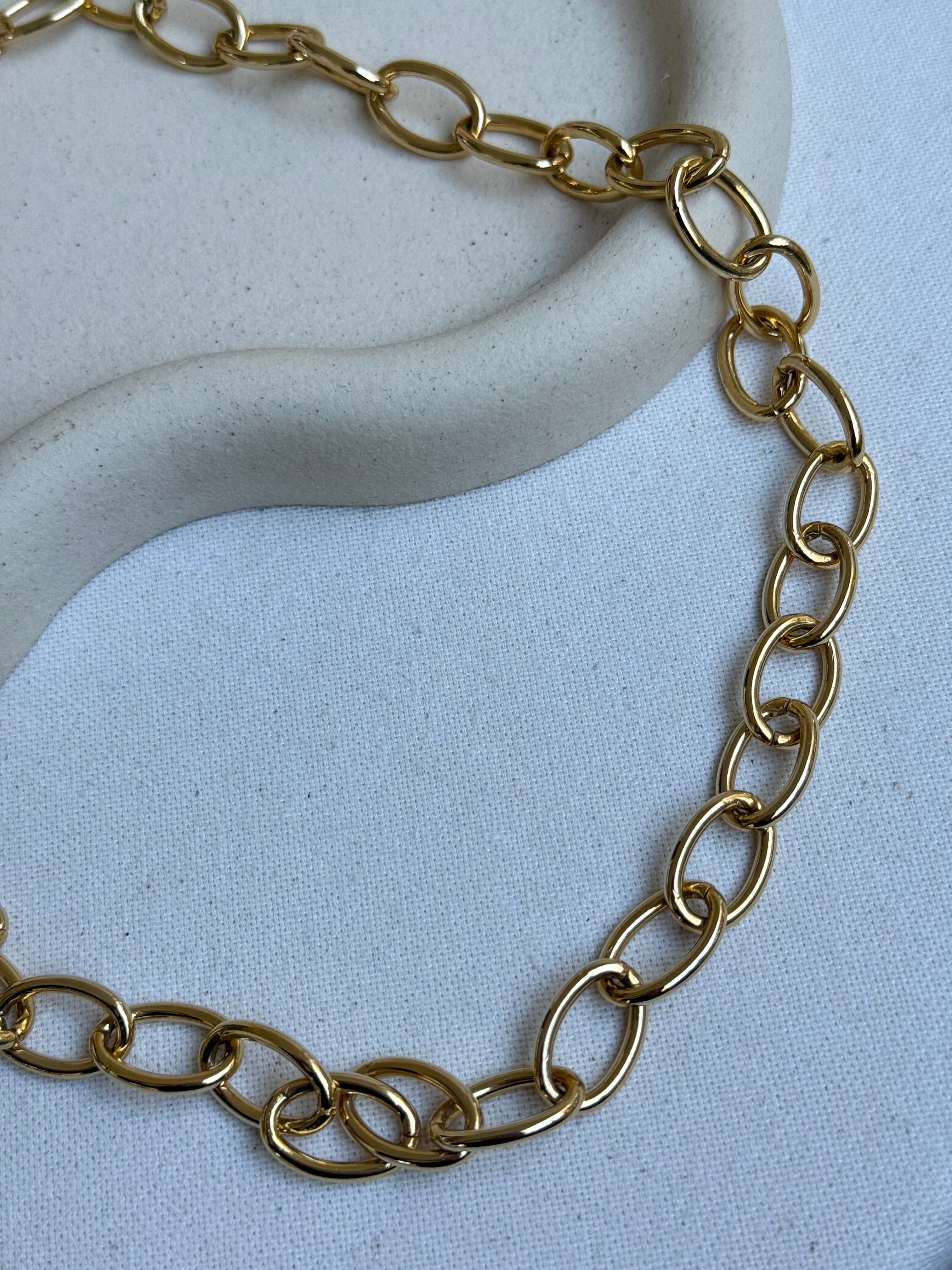 Collier doré vintage - Chaine ovale dorée