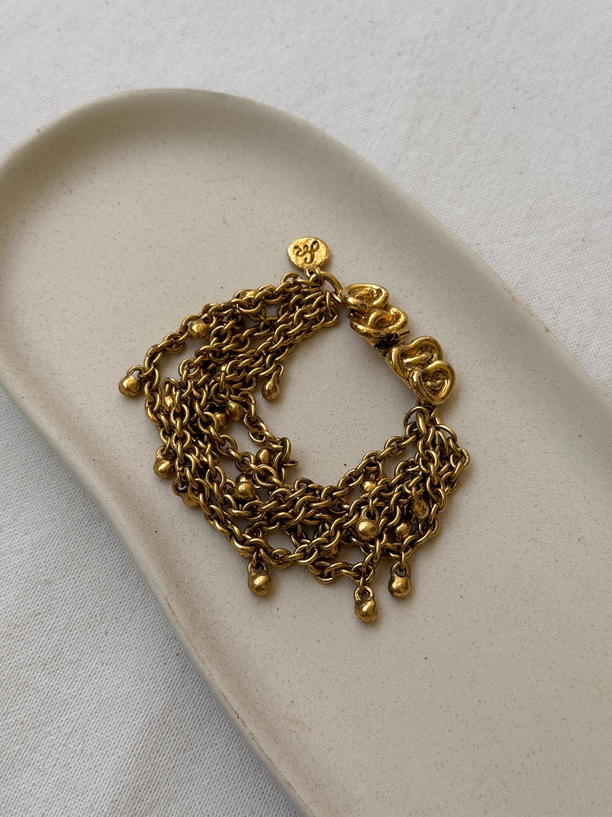 Bracelet Sonia Rykiel vintage - Multi chaînes pampilles
