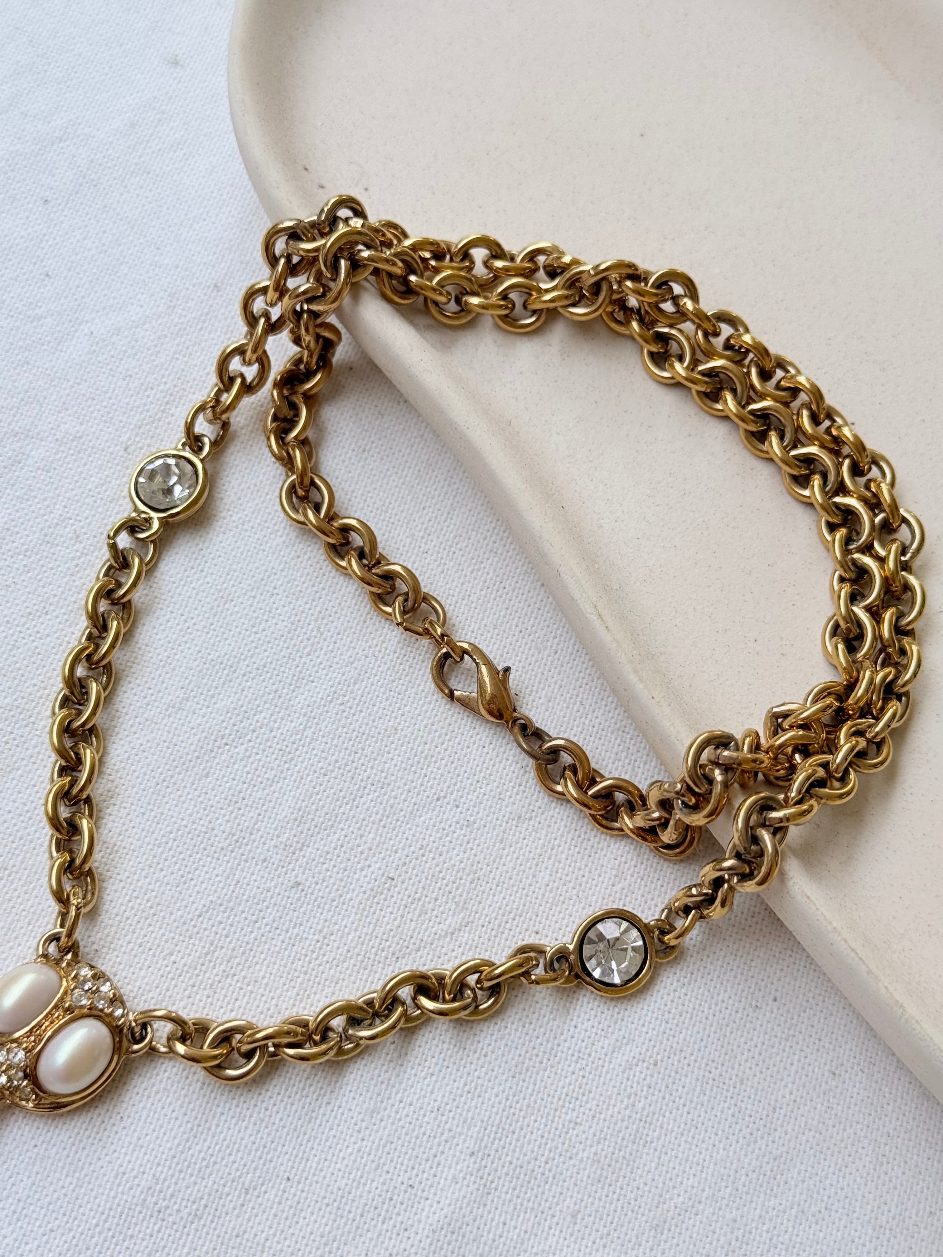 Sautoir Guy Laroche vintage - Perles et strass