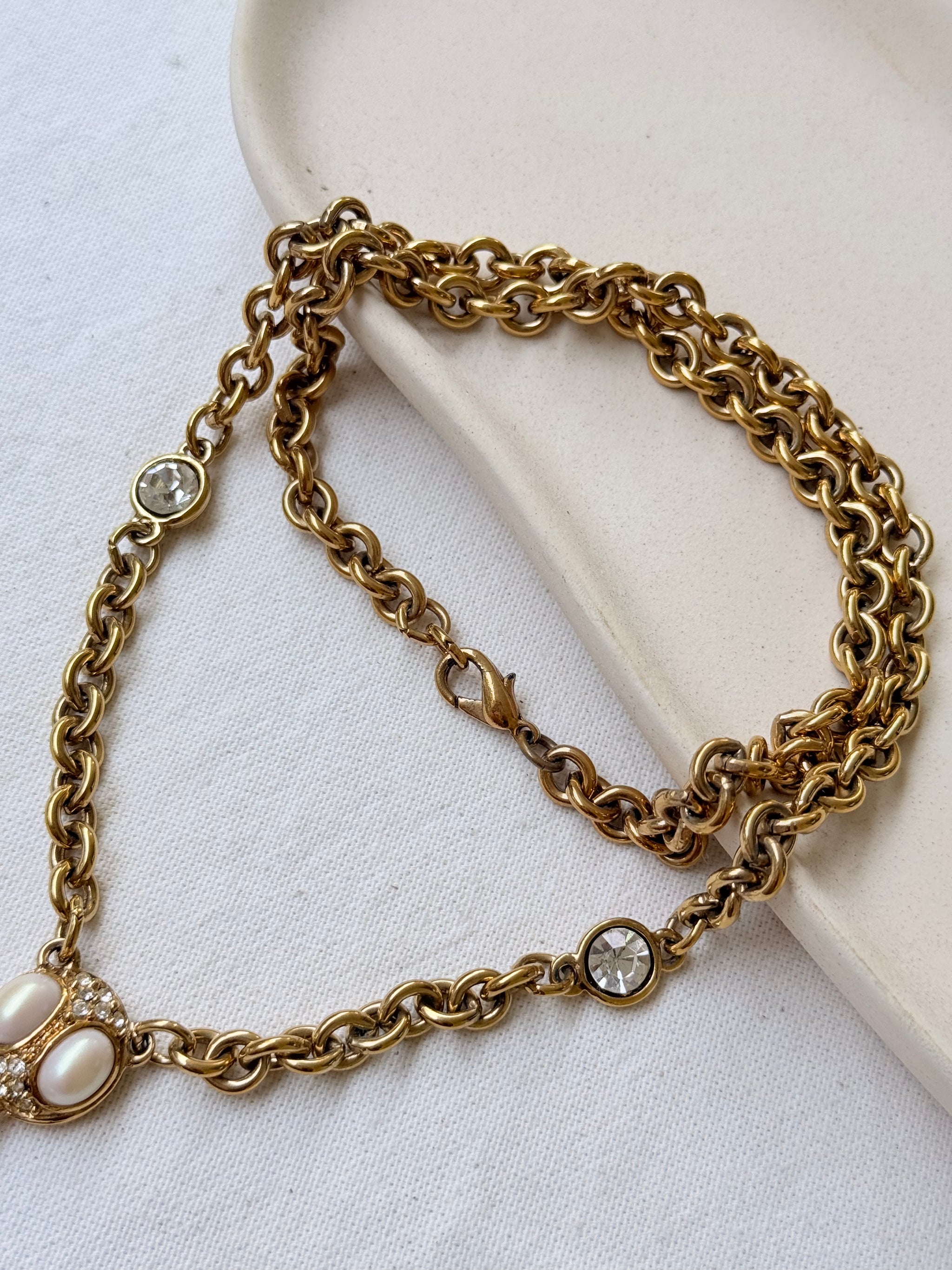 Sautoir Guy Laroche vintage - Perles et strass