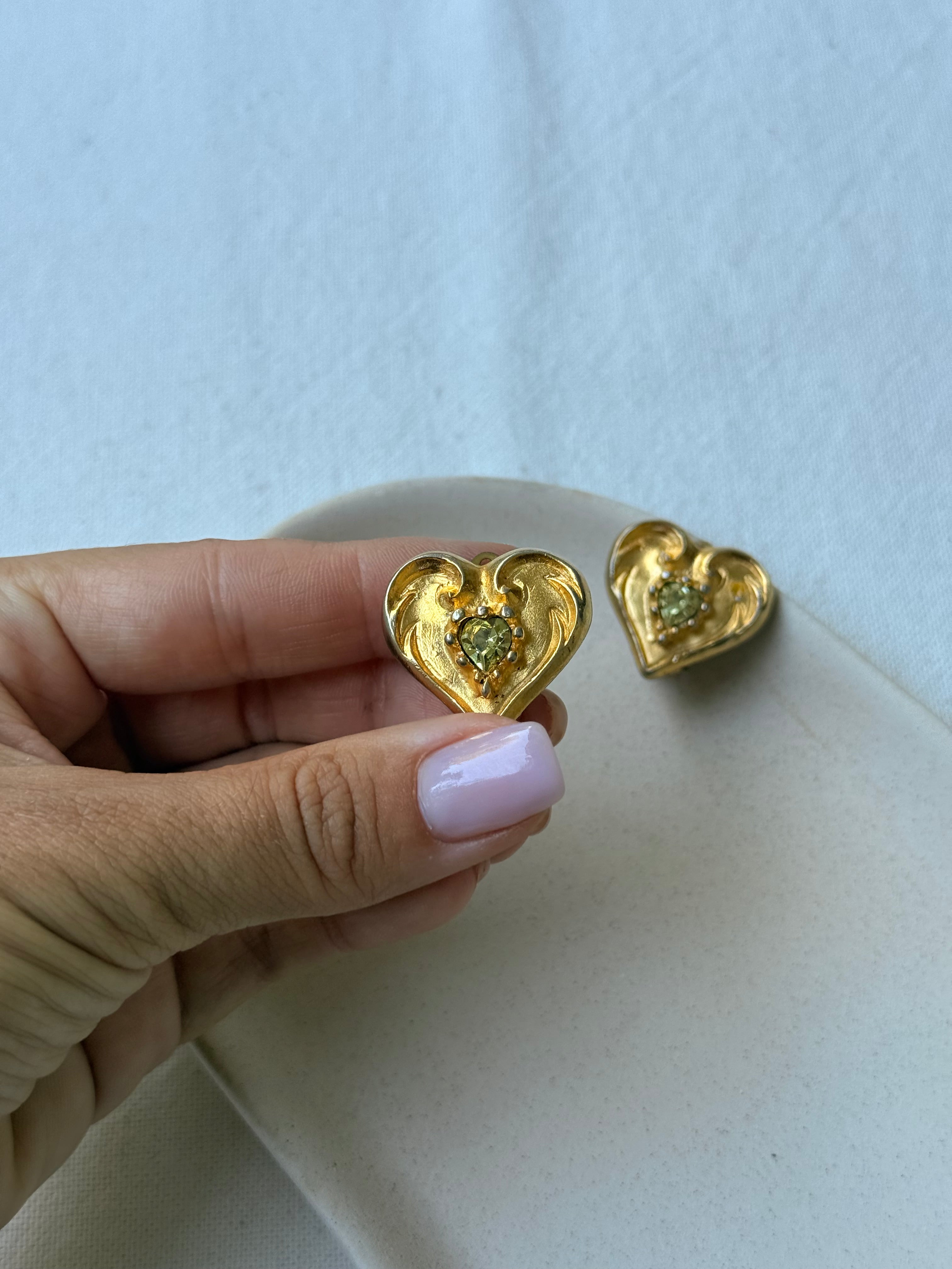 Boucles d'oreilles Christian Lacroix - Cœurs dorés