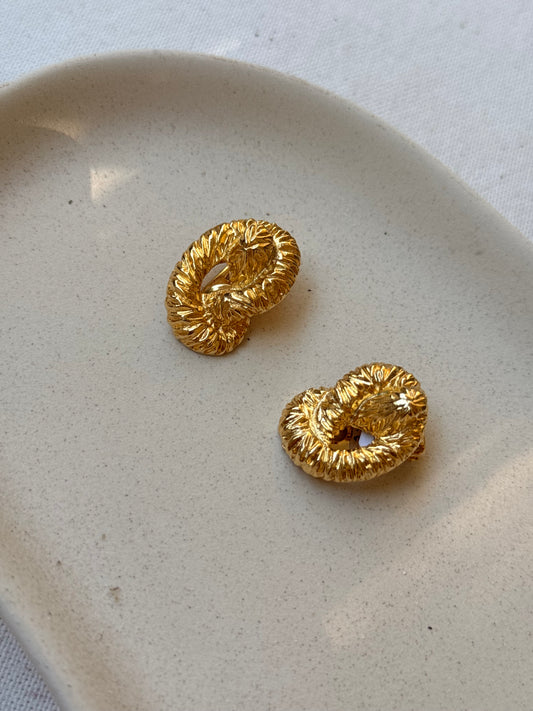 Boucles d’oreilles vintage - Torsadées dorées