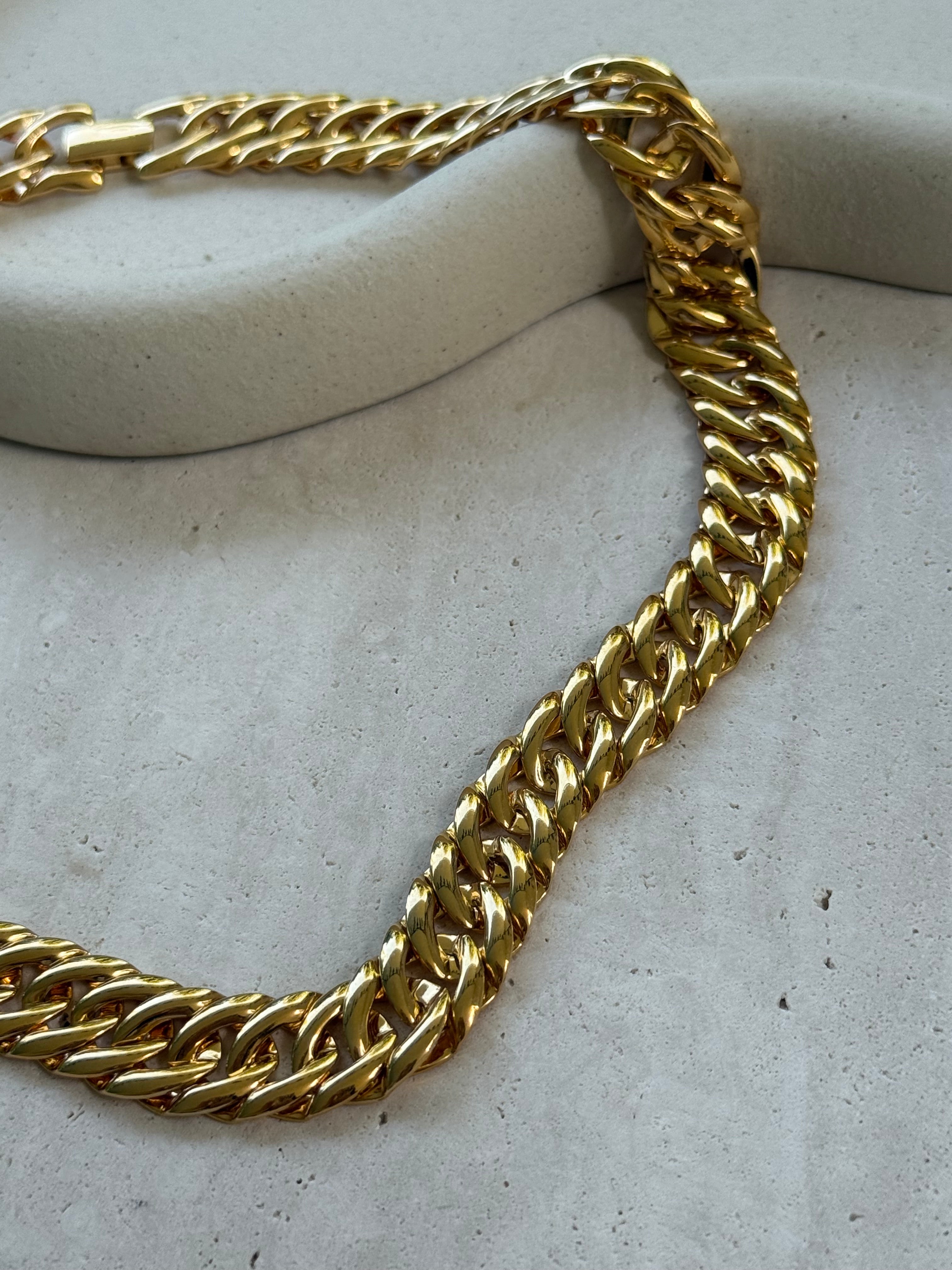 Collier Napier vintage - Maille gourmette dorée