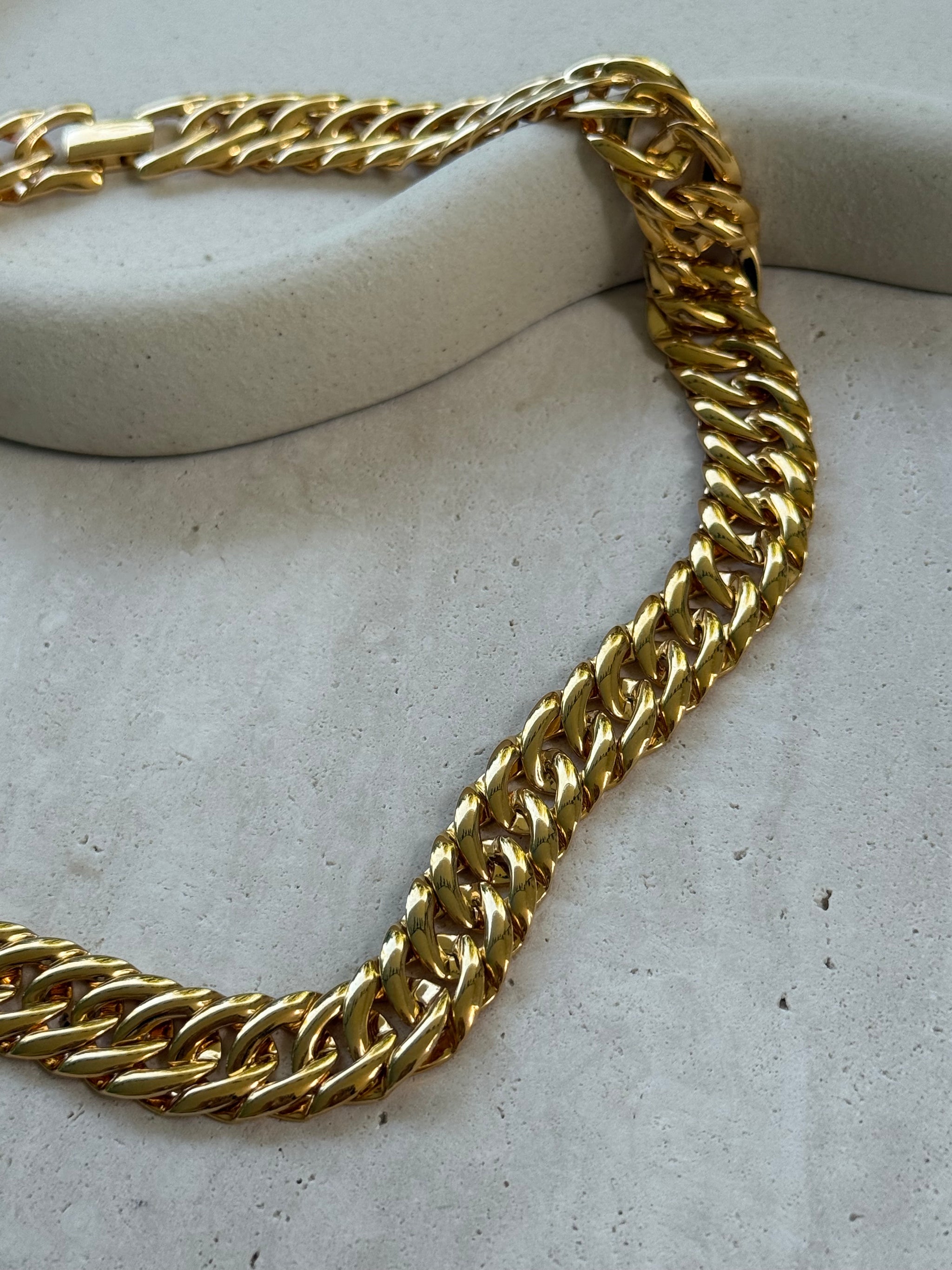 Collier Napier vintage - Maille gourmette dorée