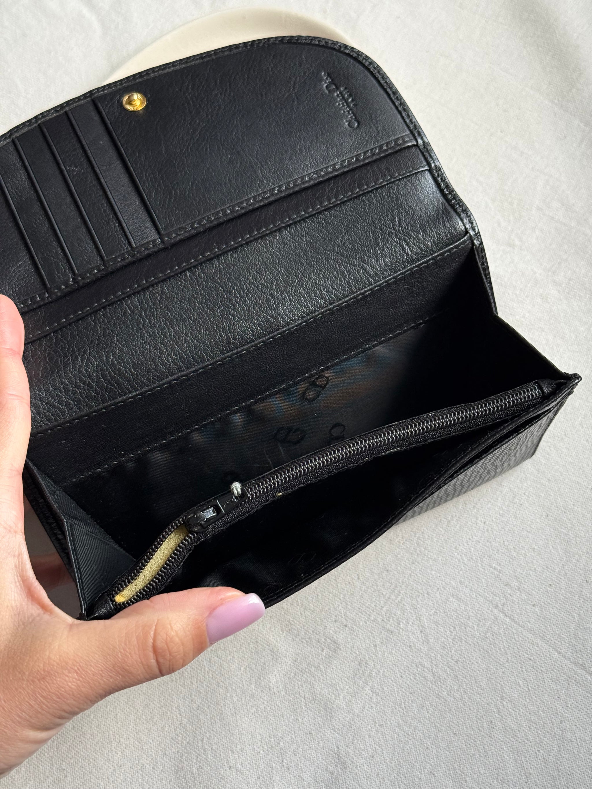 Portefeuille Christian Dior vintage- Cuir noir