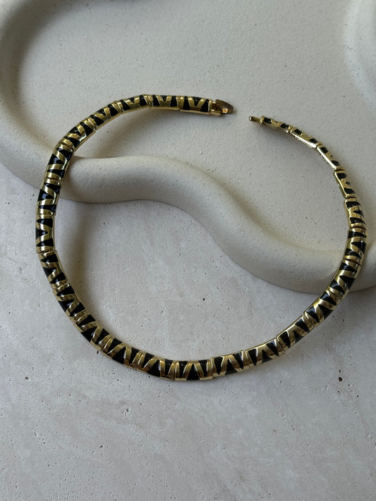 Collier vintage émaillé motif animalier