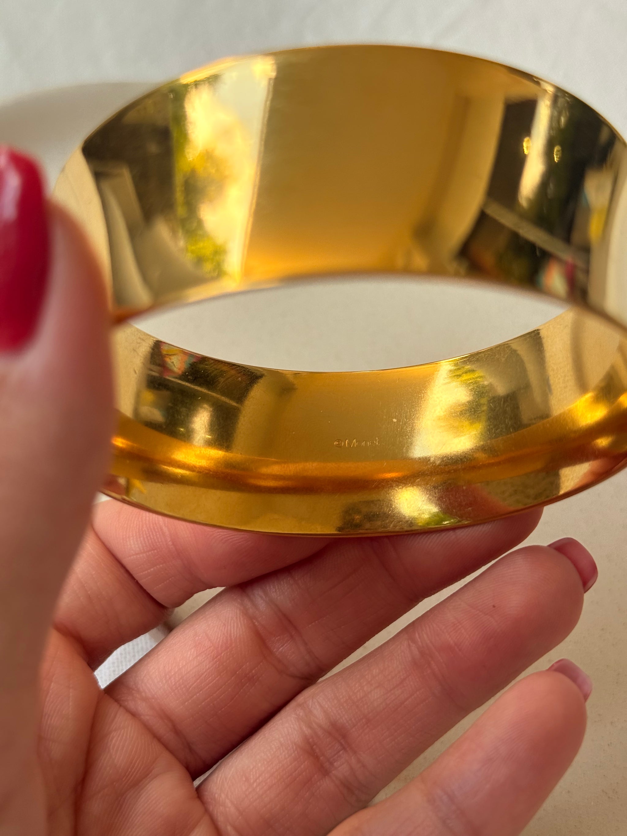 Bracelet Monet vintage - Jonc doré