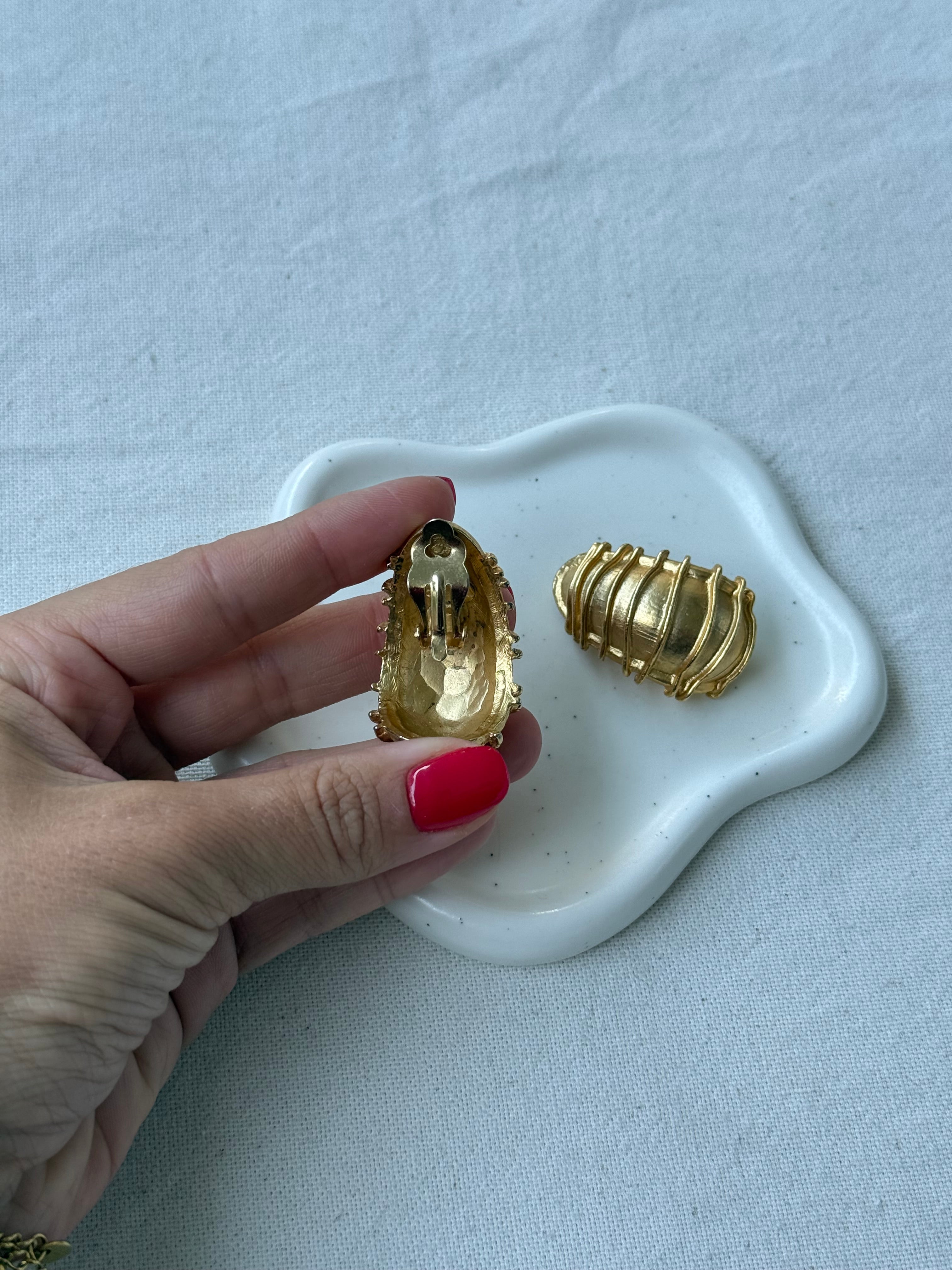 Boucles d’oreilles vintage - Allongées mates