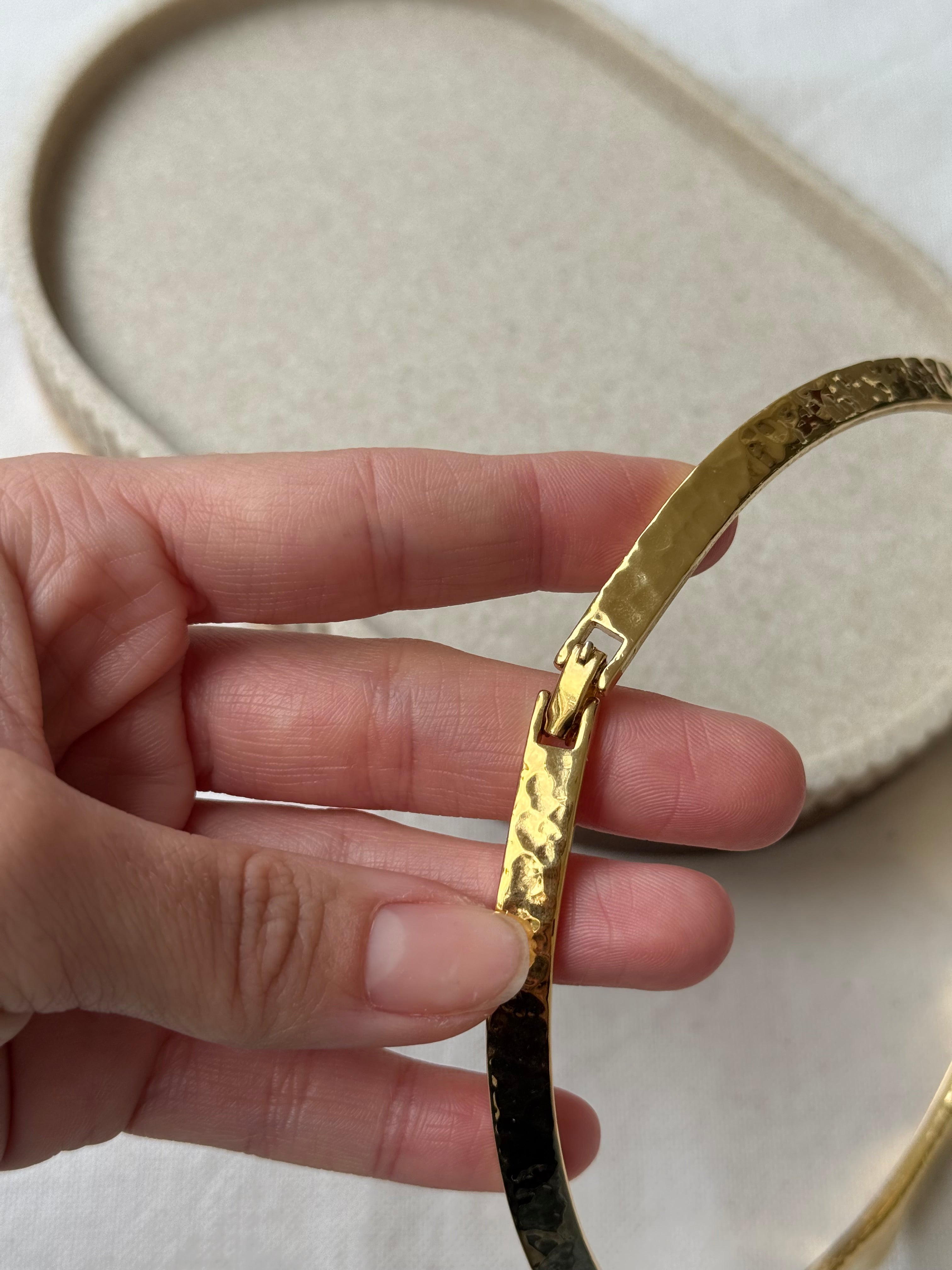 Collier Monet vintage - Torque ondulé et martelé
