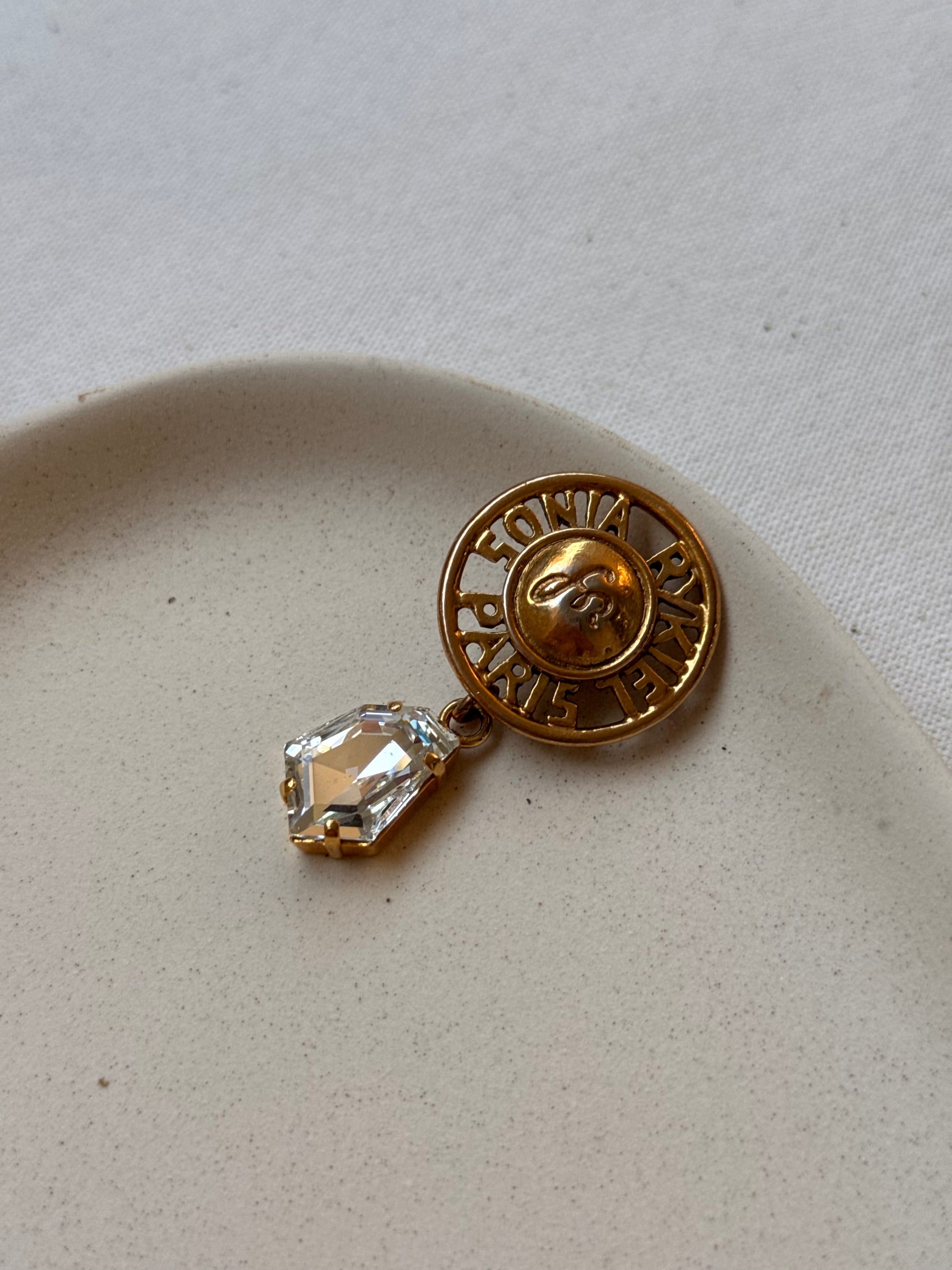 Broche Sonia Rykiel vintage - Pins strass pendant