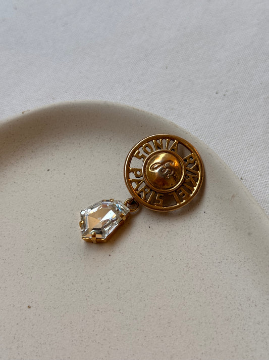 Broche Sonia Rykiel vintage - Pins strass pendant