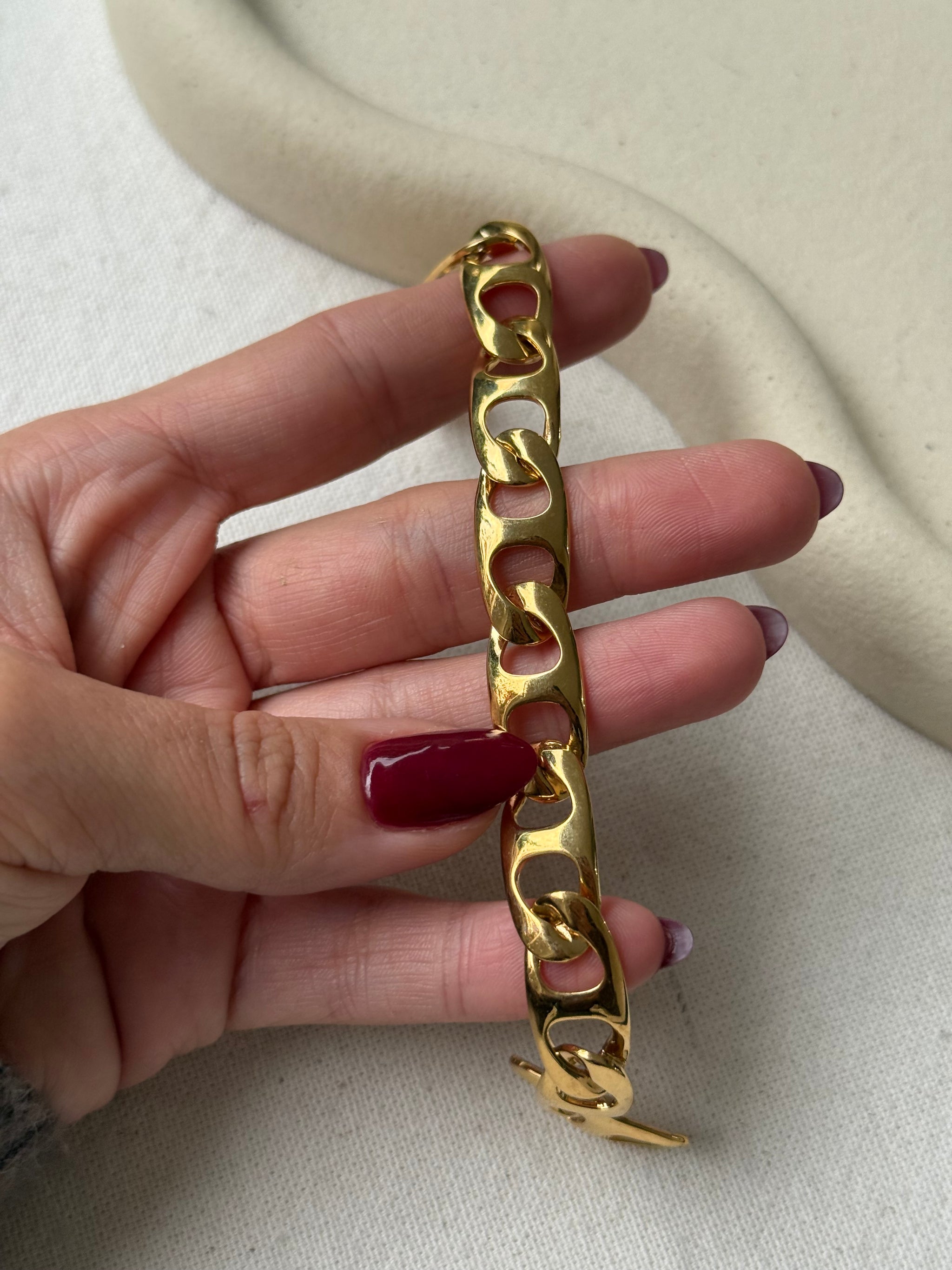 Bracelet vintage - Maillons lisses dorés