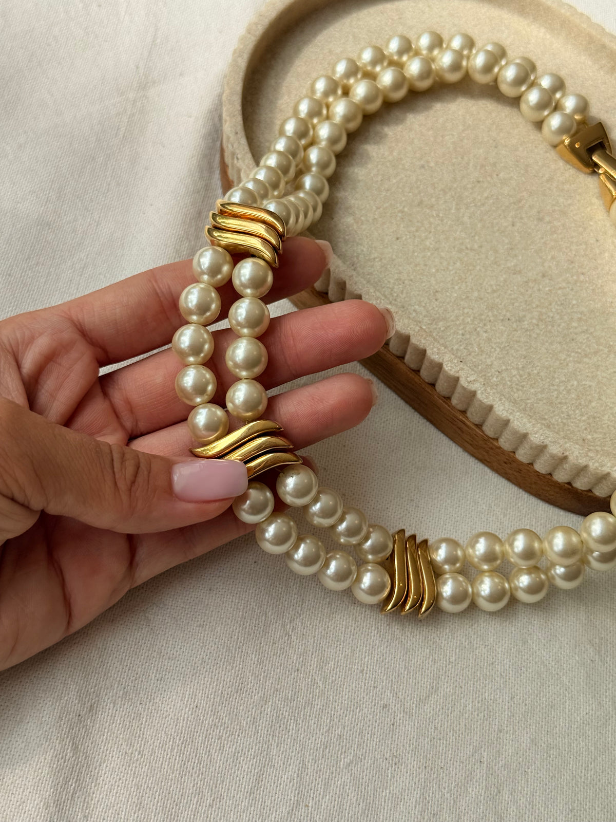 Collier Napier vintage - Double rang de perles