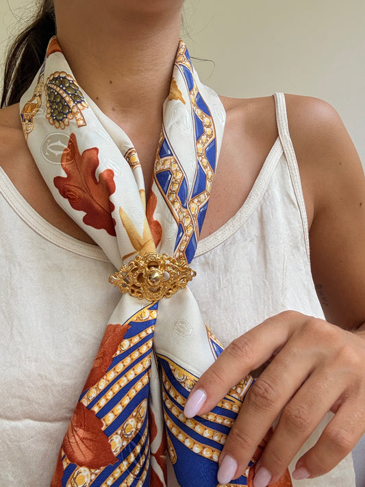 Anneau de foulard vintage - Décor baroque ajouré