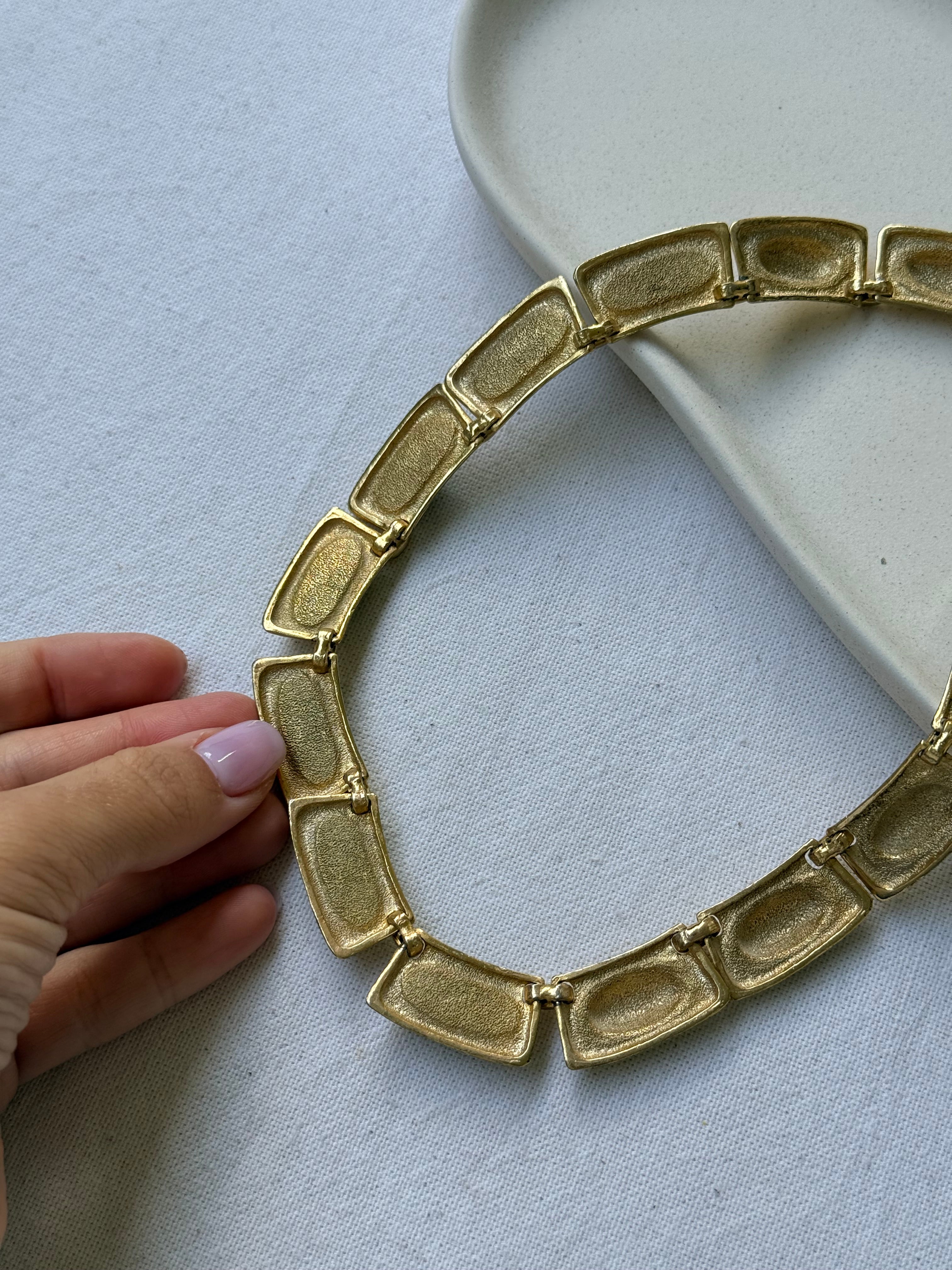 Collier Helena Rubinstein vintage - Cabochons verts