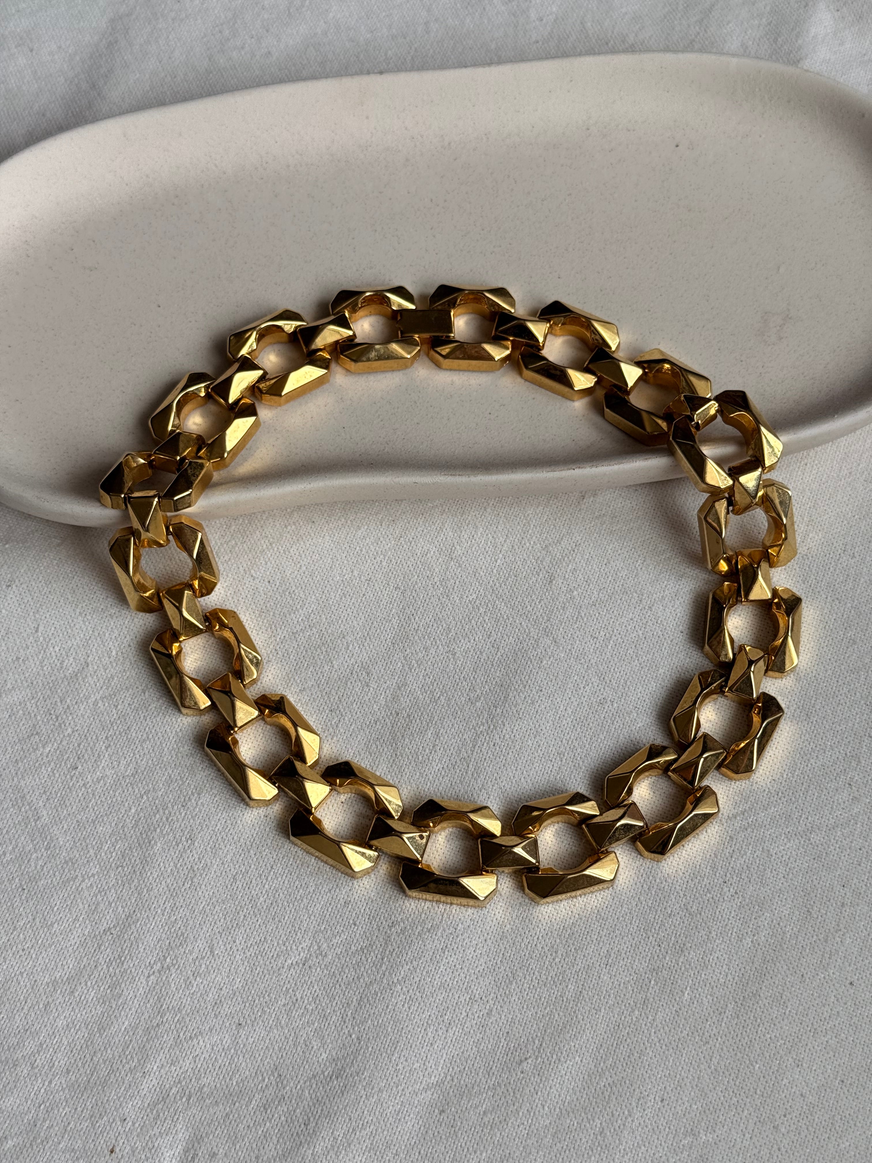 Collier doré vintage - Maillons facettés