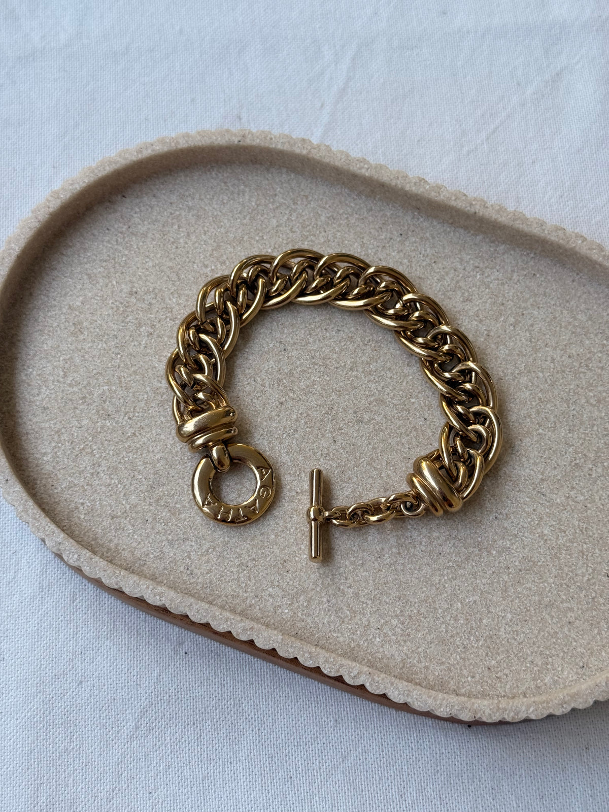 Bracelet Agatha vintage - Maille double dorée