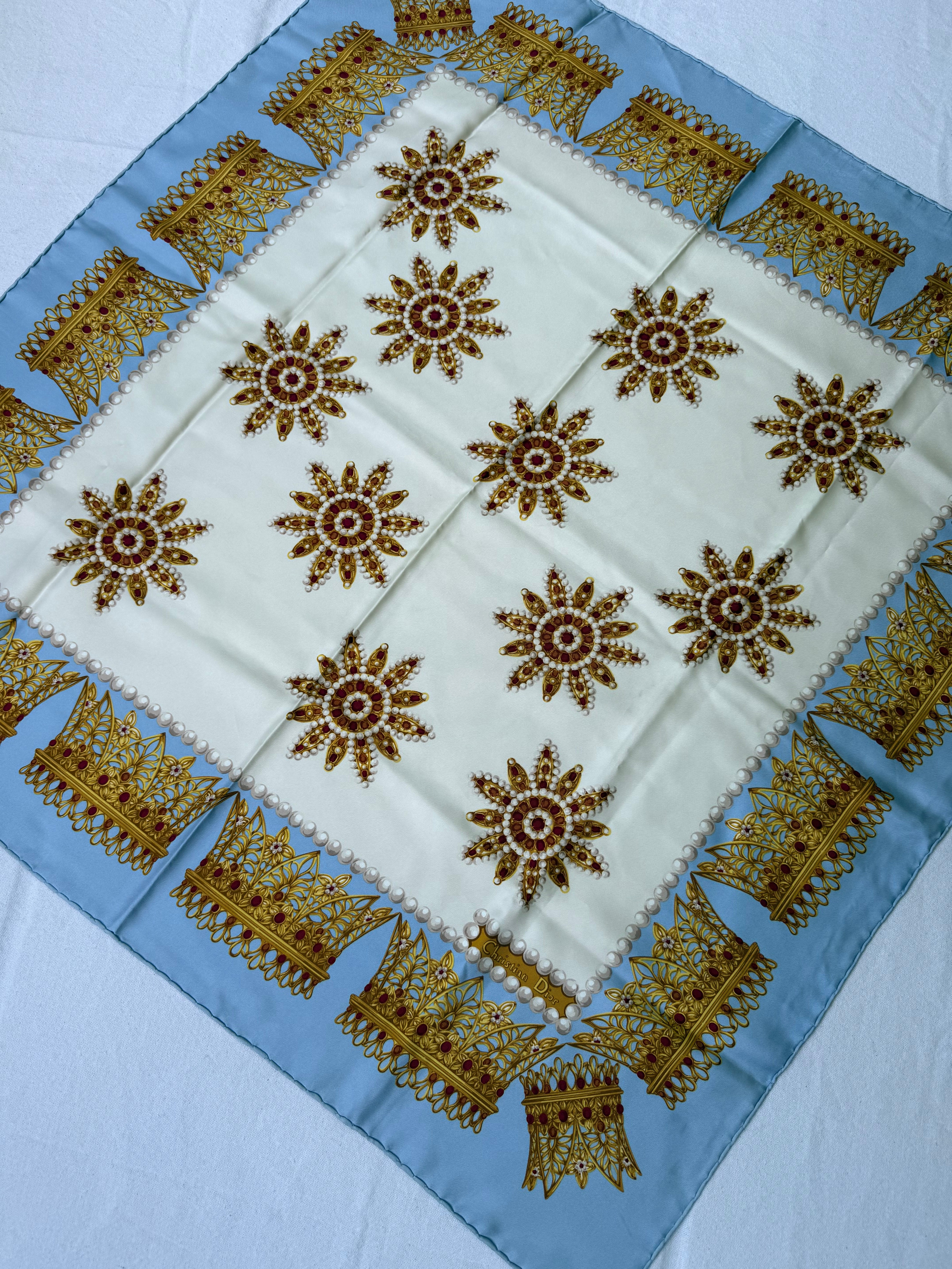 Christian Dior Scarf – Jewel and crown motifs