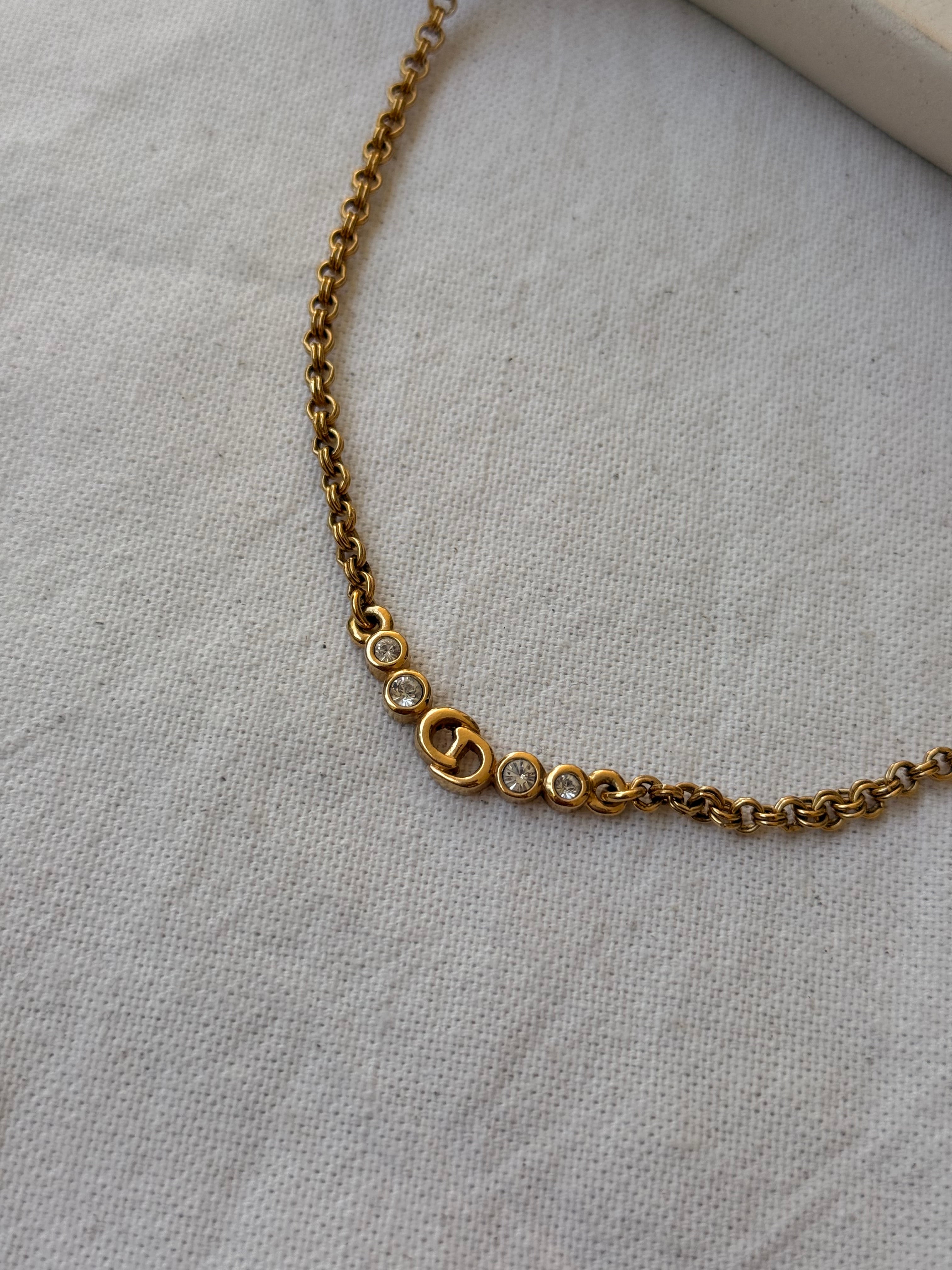 Collier Christian Dior vintage - CD strass