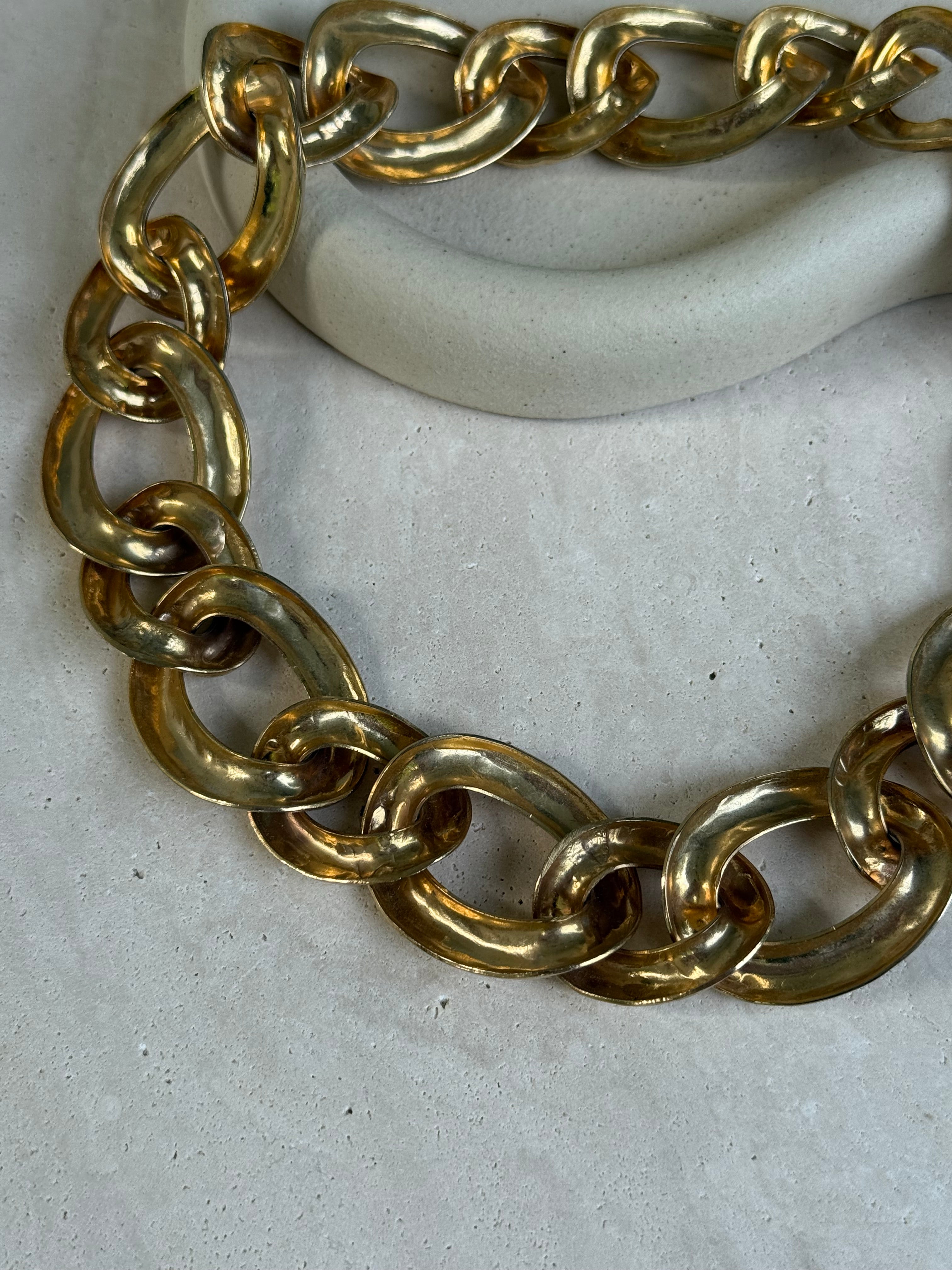 Collier doré vintage - Grosse maille dorée