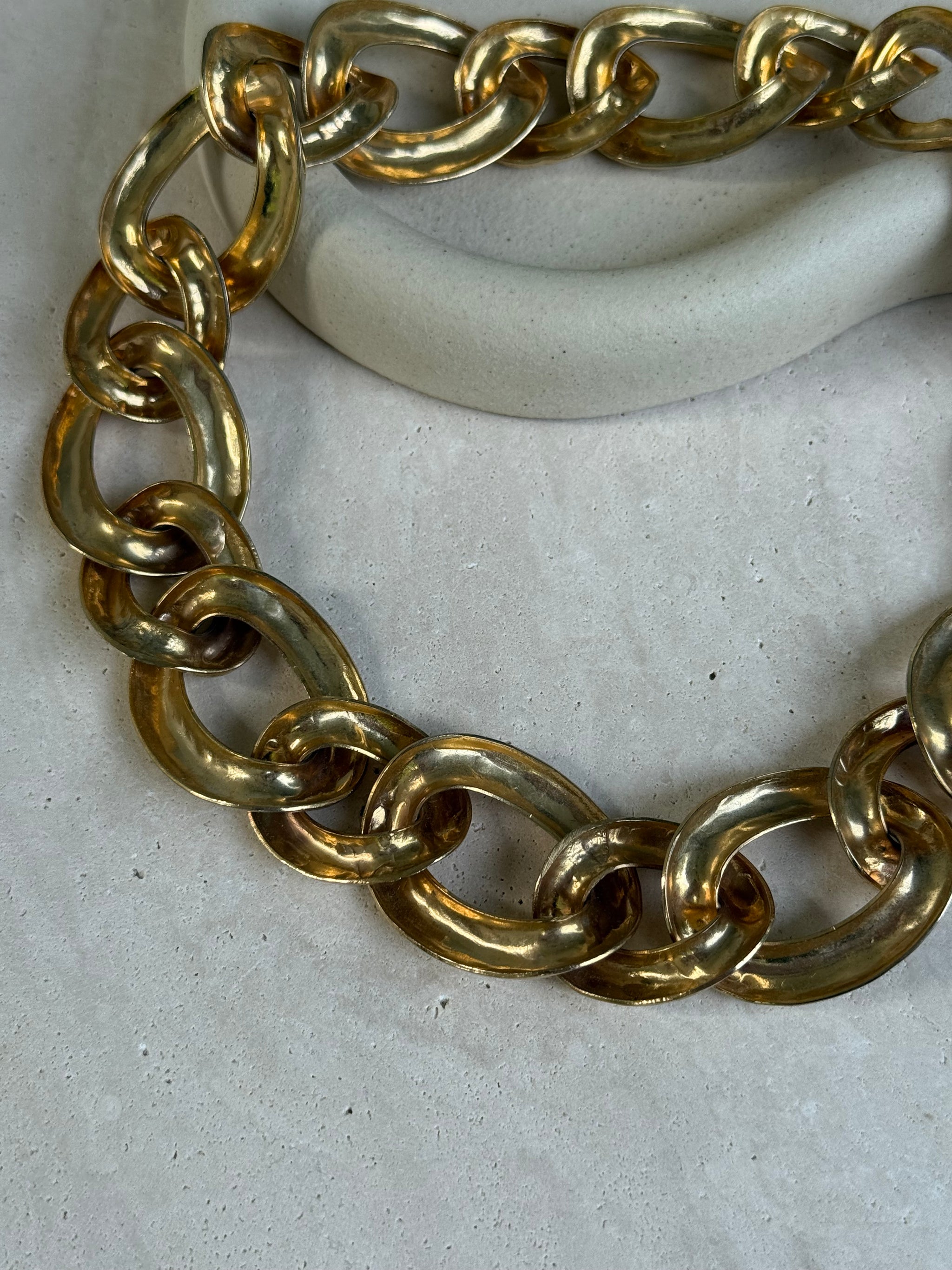 Collier doré vintage - Grosse maille dorée