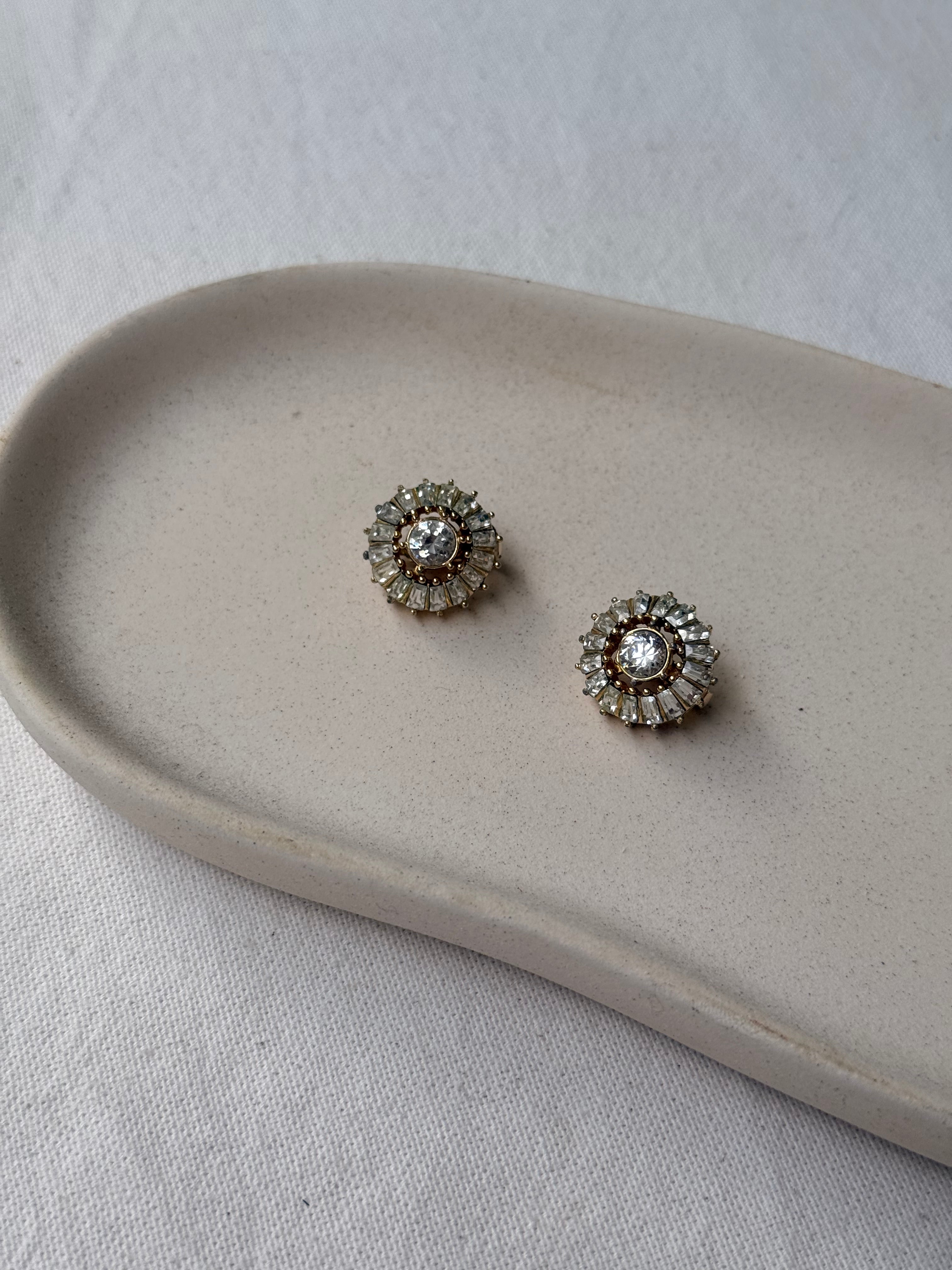 Boucles d’oreilles Grossé vintage - Couronne de strass