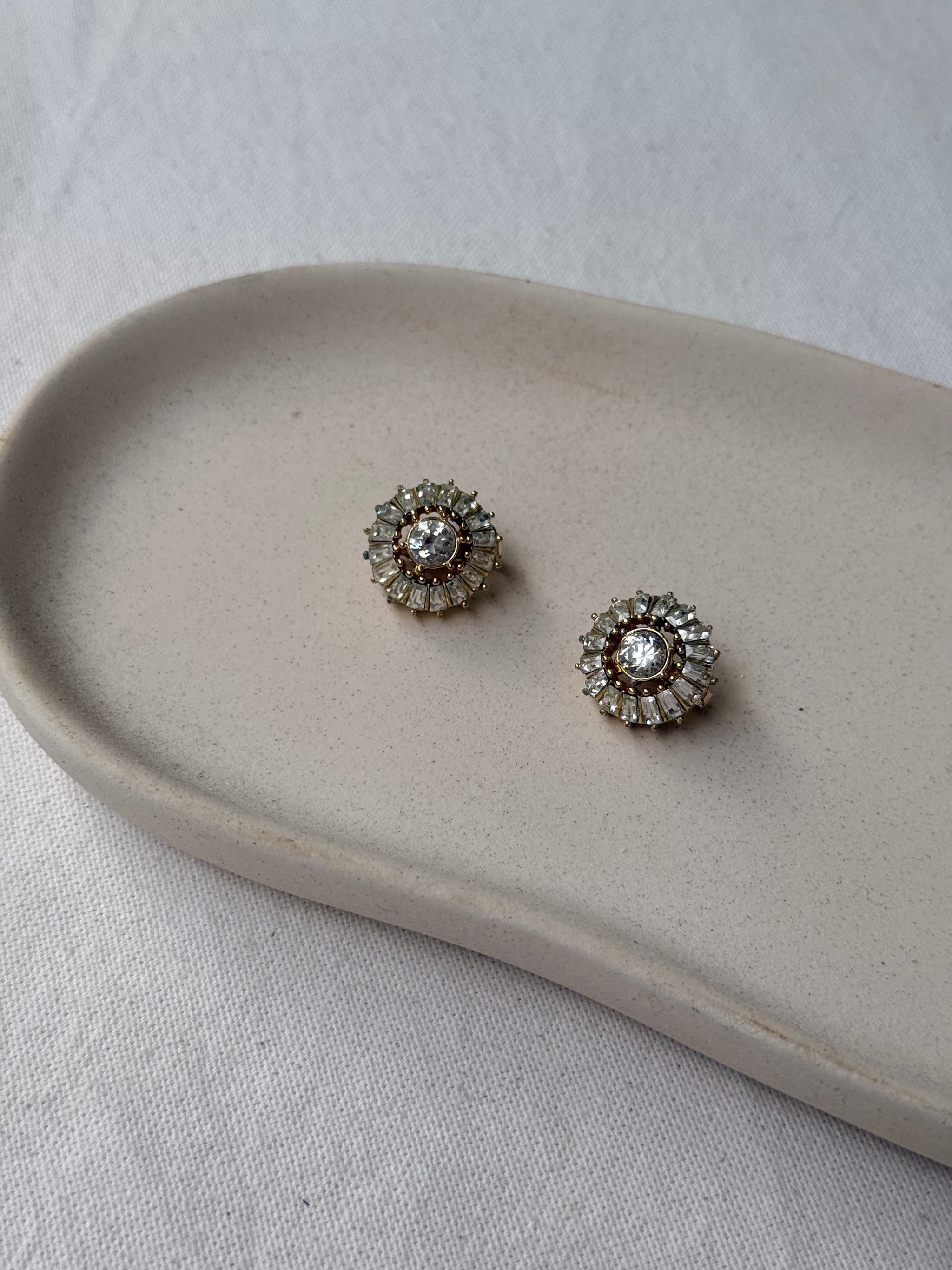 Boucles d’oreilles Grossé vintage - Couronne de strass