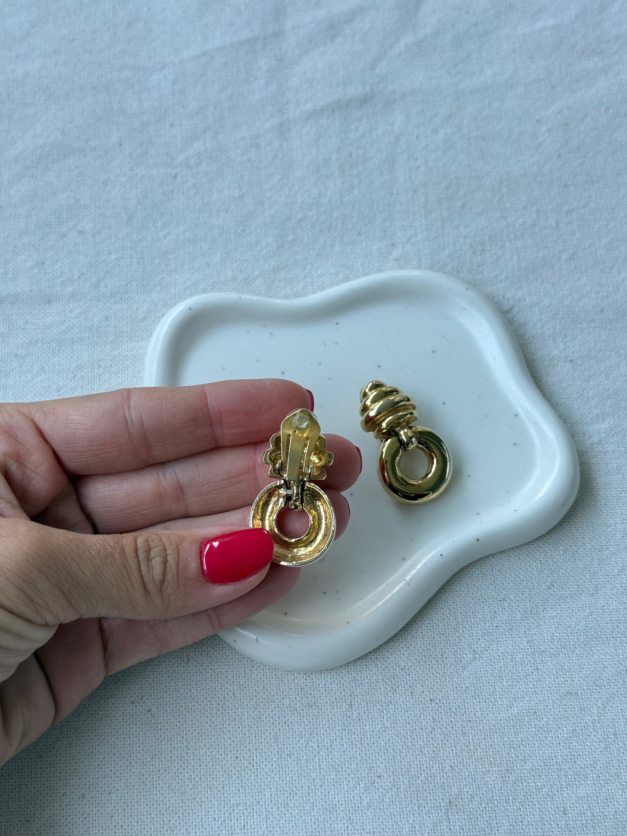 Boucles d’oreilles vintage - Pendantes dorées