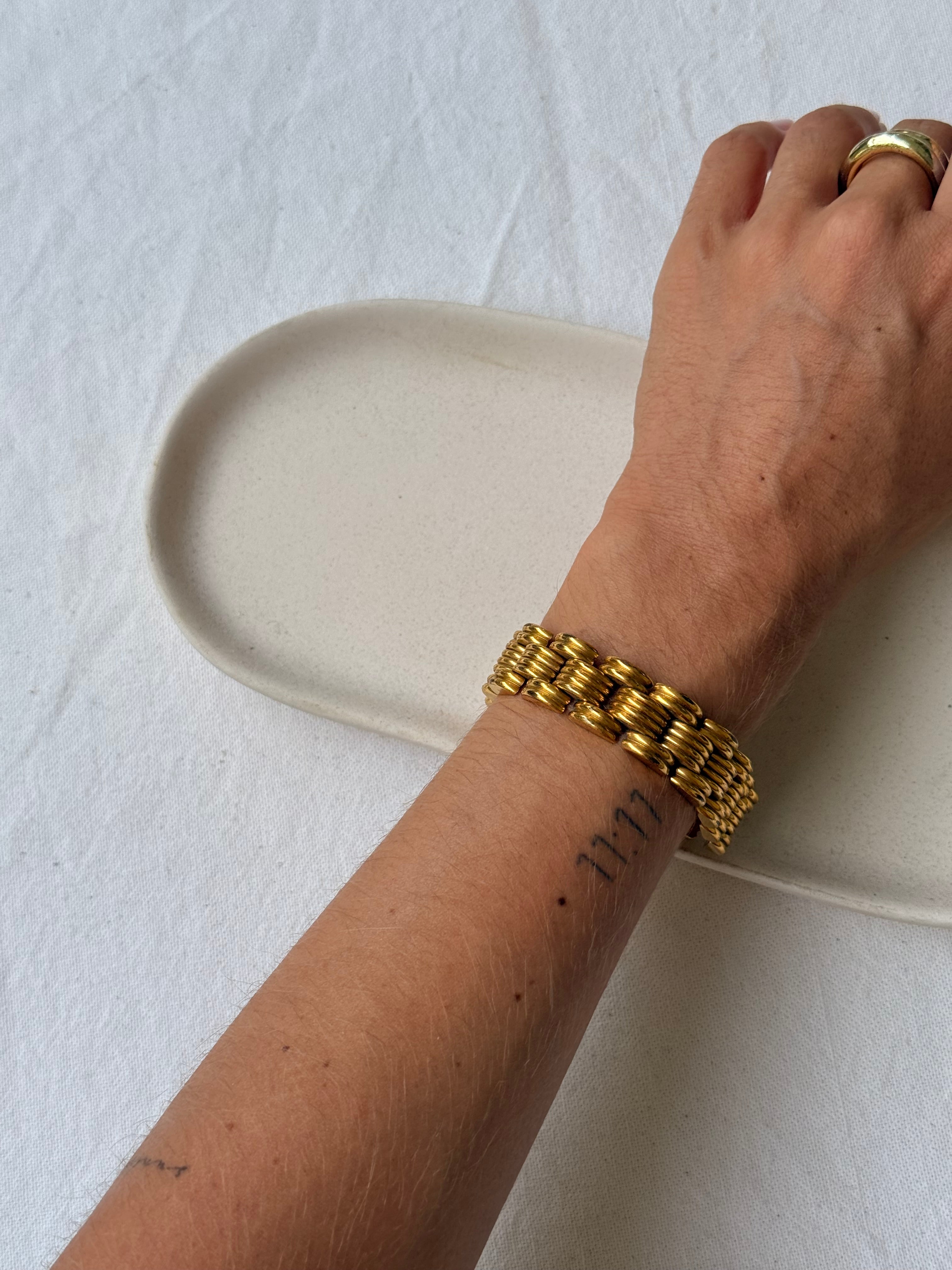 Bracelet vintage - Maille articulée dorée