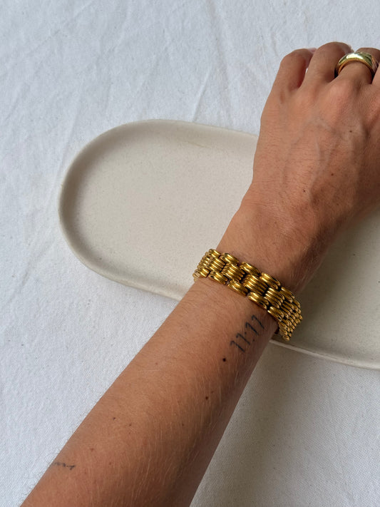 Bracelet vintage - Maille articulée dorée