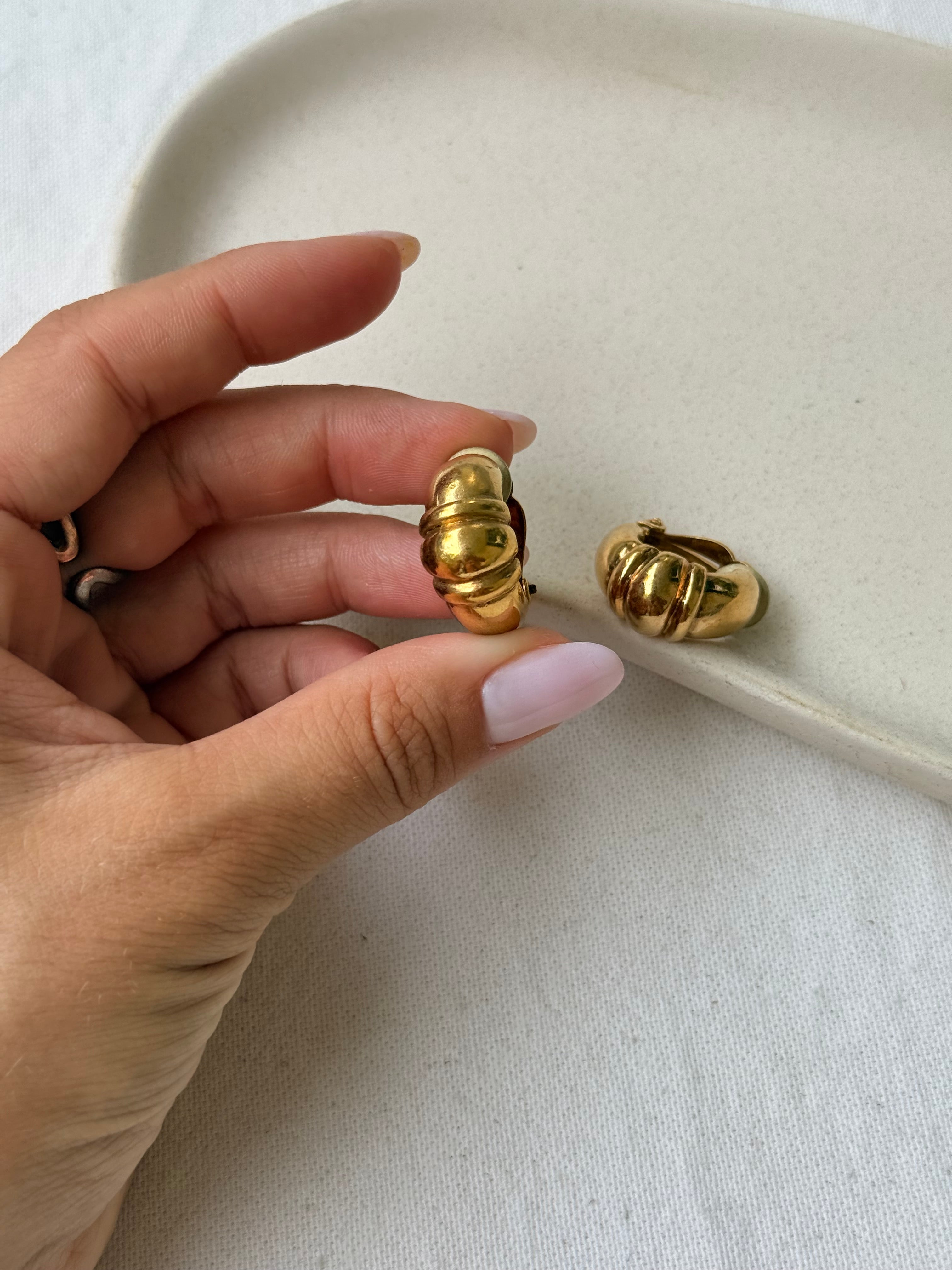 Boucles d’oreilles Agatha vintage - Créoles dorées