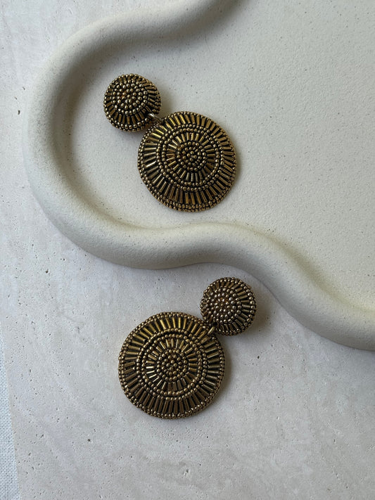 Boucles d’oreilles Satellite vintage - Pendantes texturées