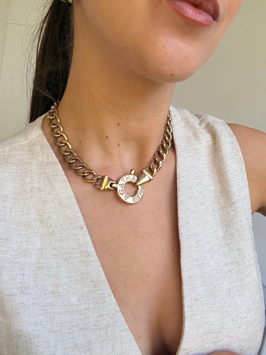 Collier Agatha Vintage - Maille dorée
