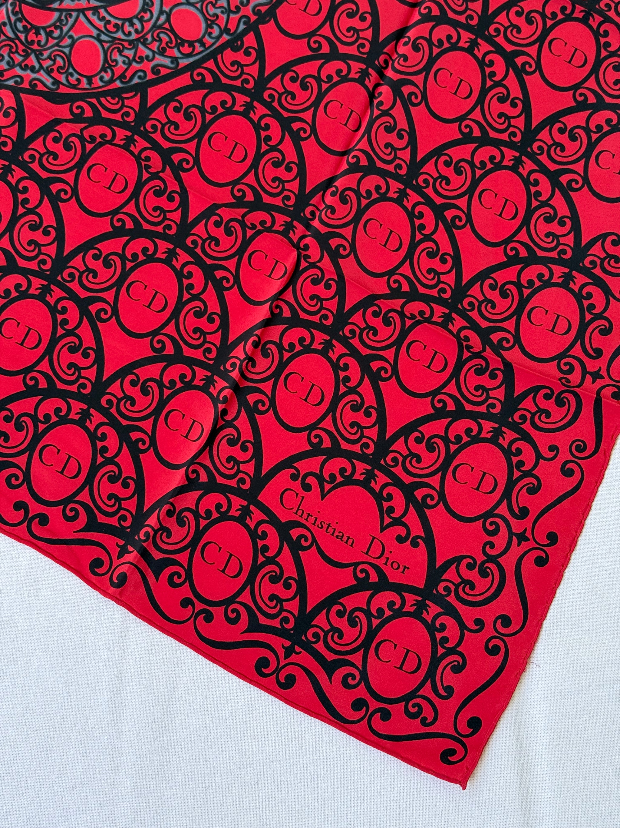 Christian Dior Scarf – Baroque CD Pattern