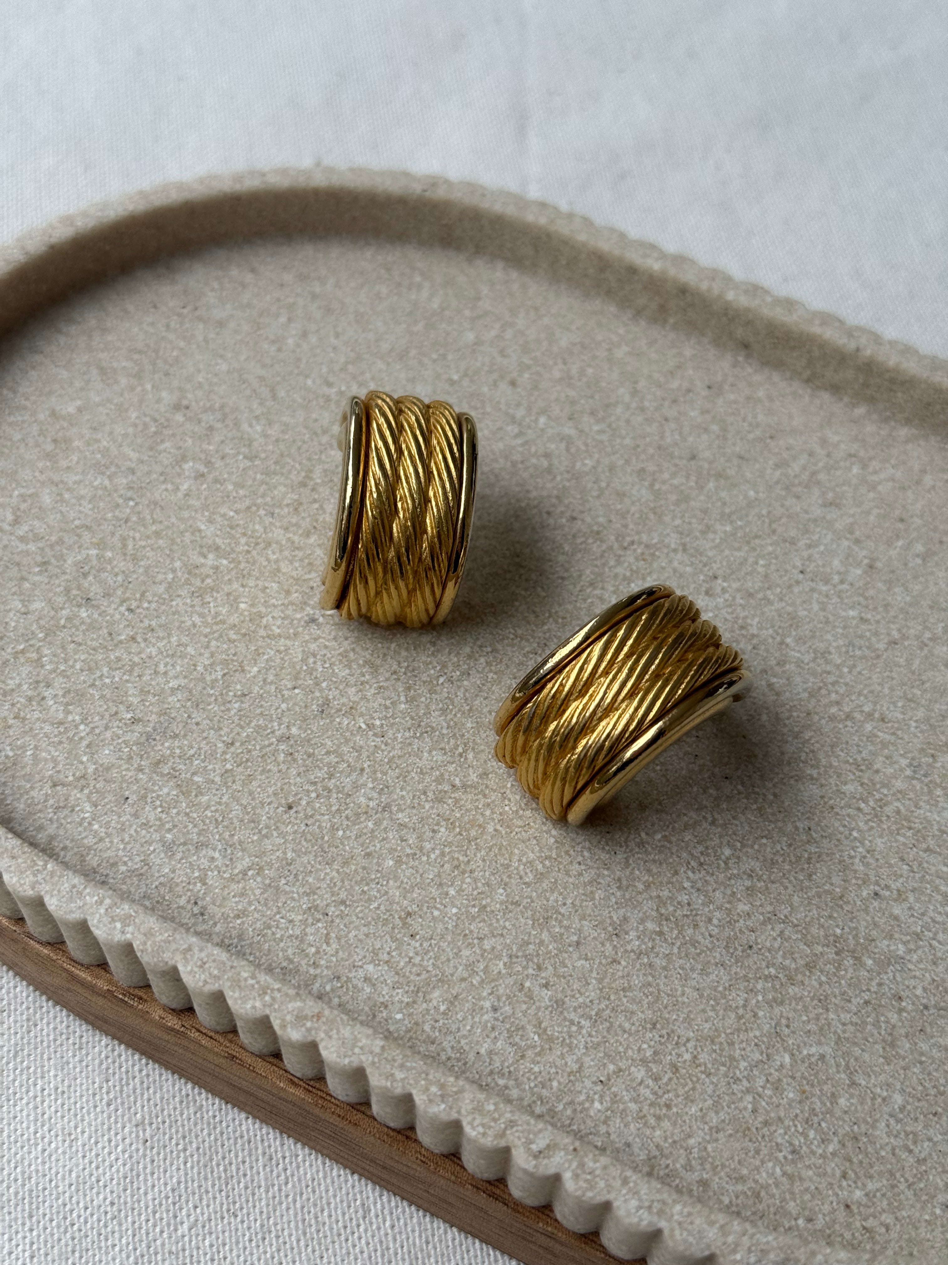 Boucles d’oreilles Givenchy vintage - Créoles épaisses dorés