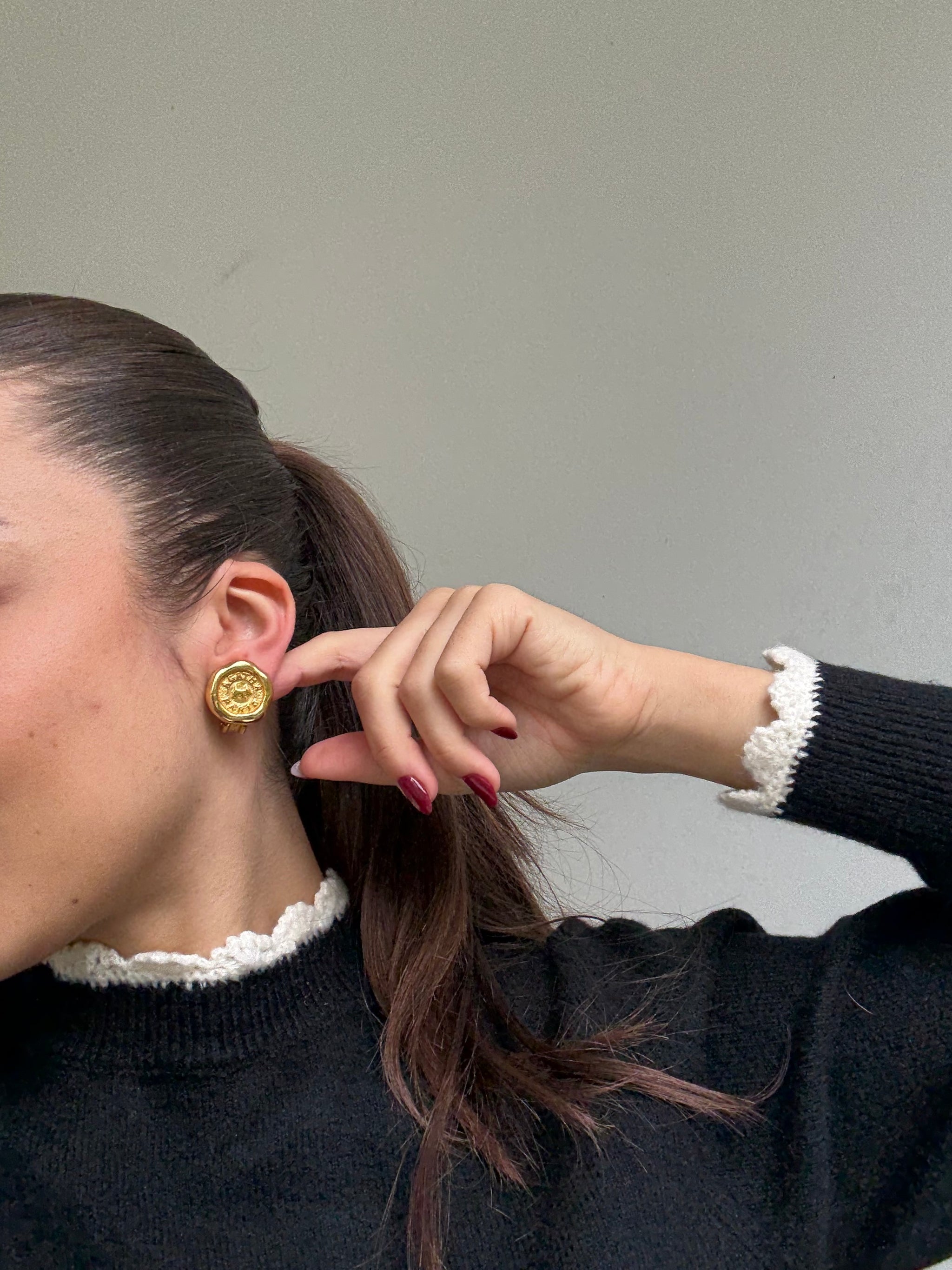 Boucles d’oreilles Agatha vintage - Sceau doré