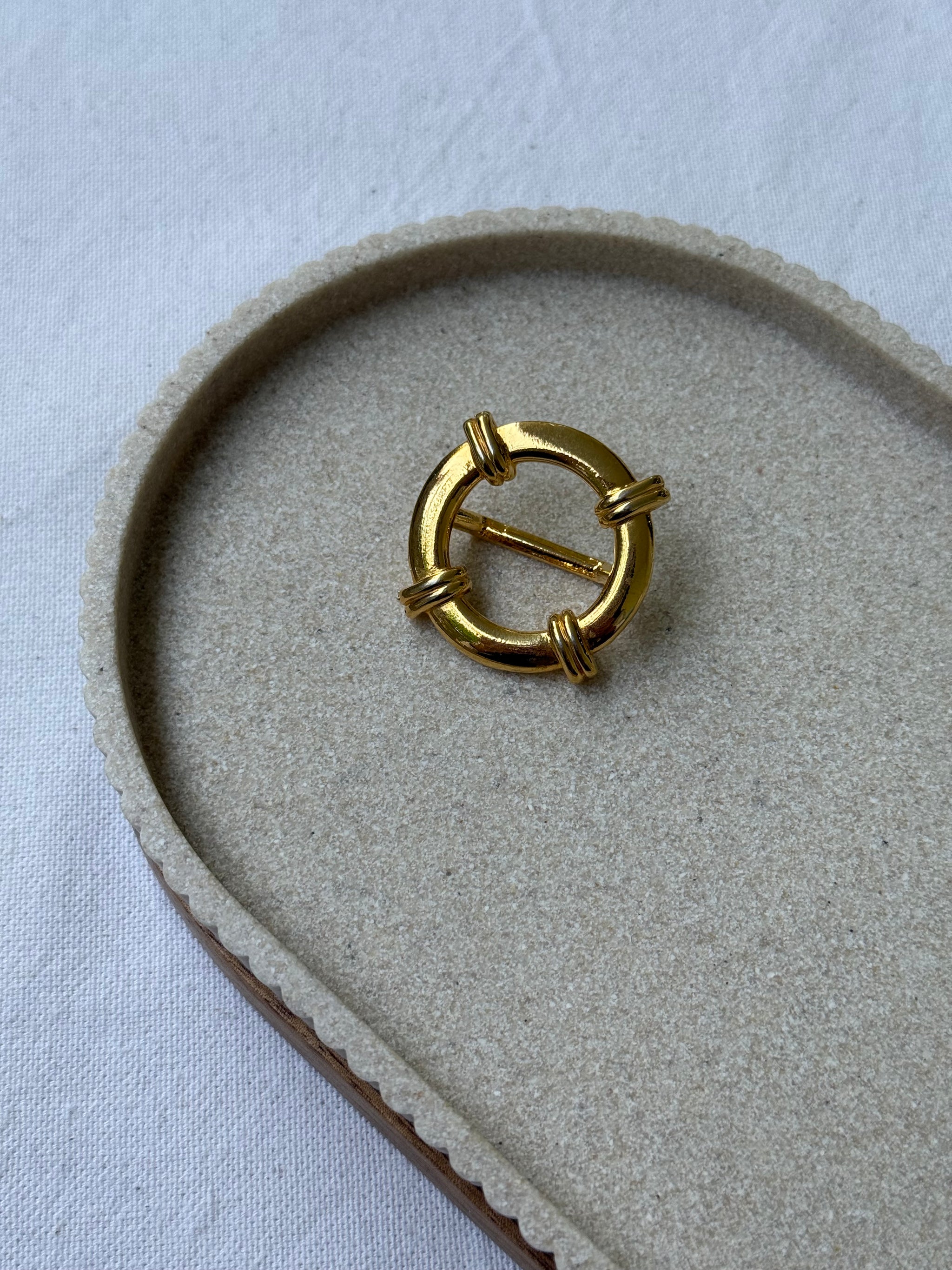 Anneau de foulard vintage - Bouée dorée