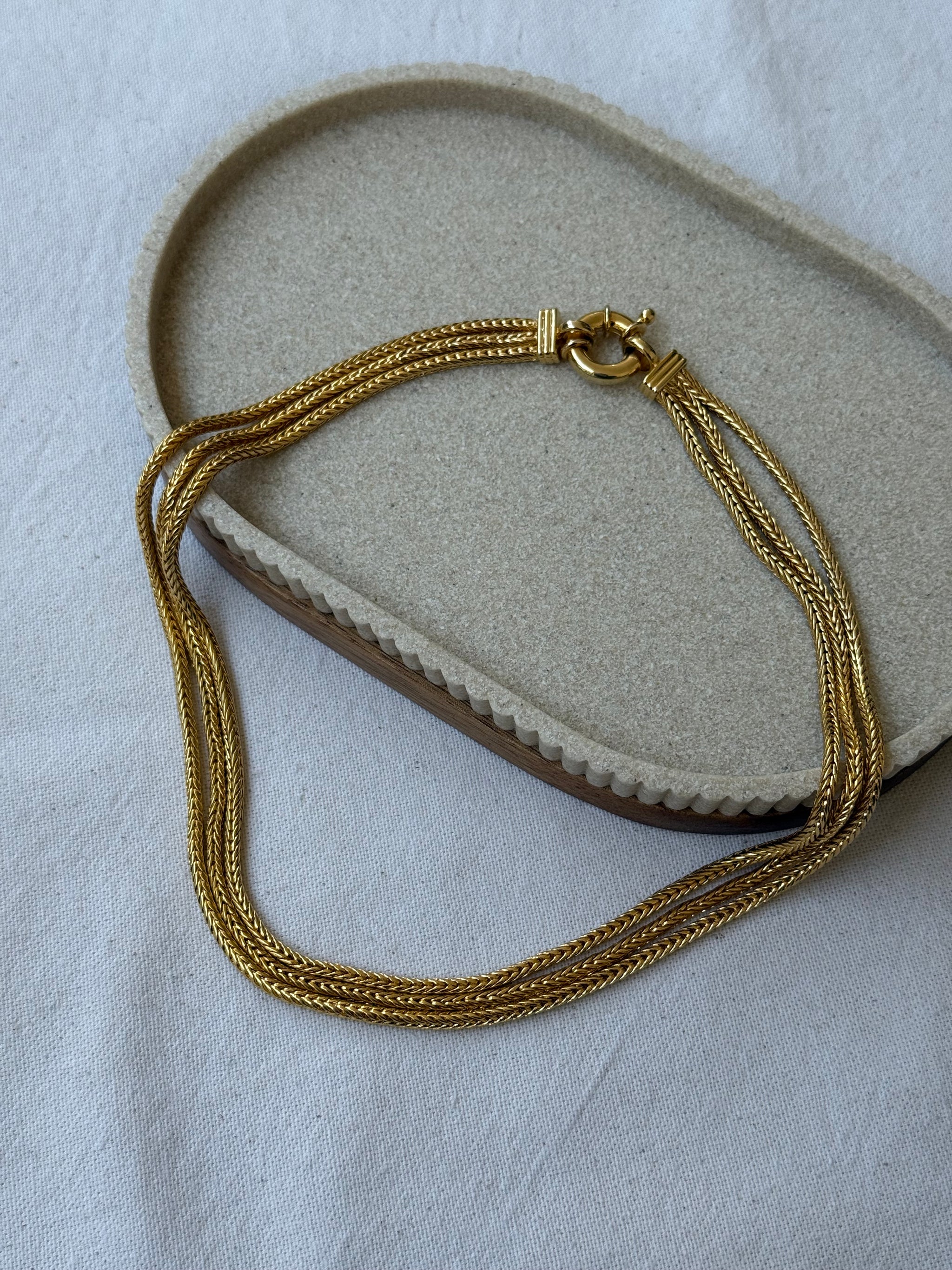 Collier doré vintage - Maille serpent multi-rangs