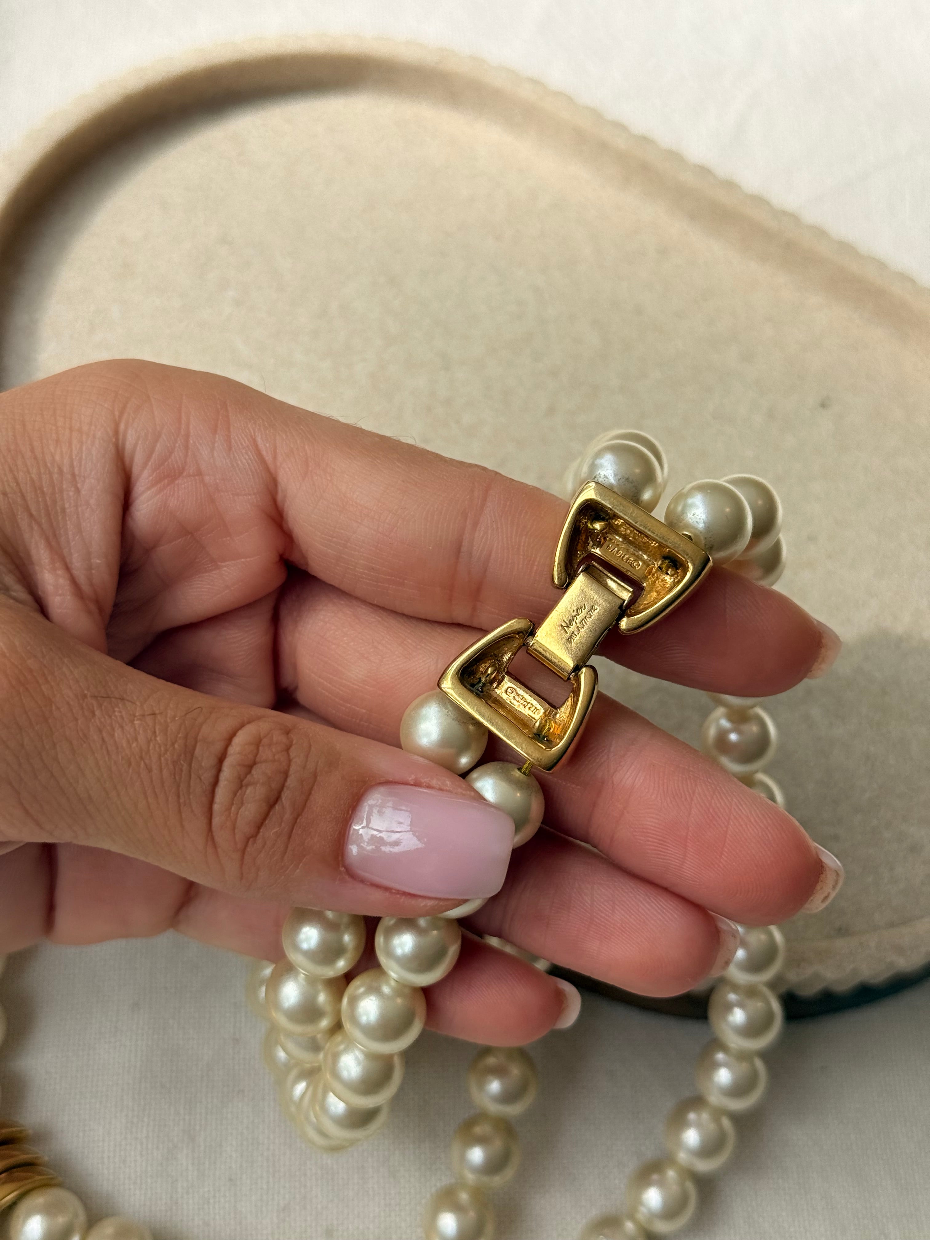 Collier Napier vintage - Double rang de perles