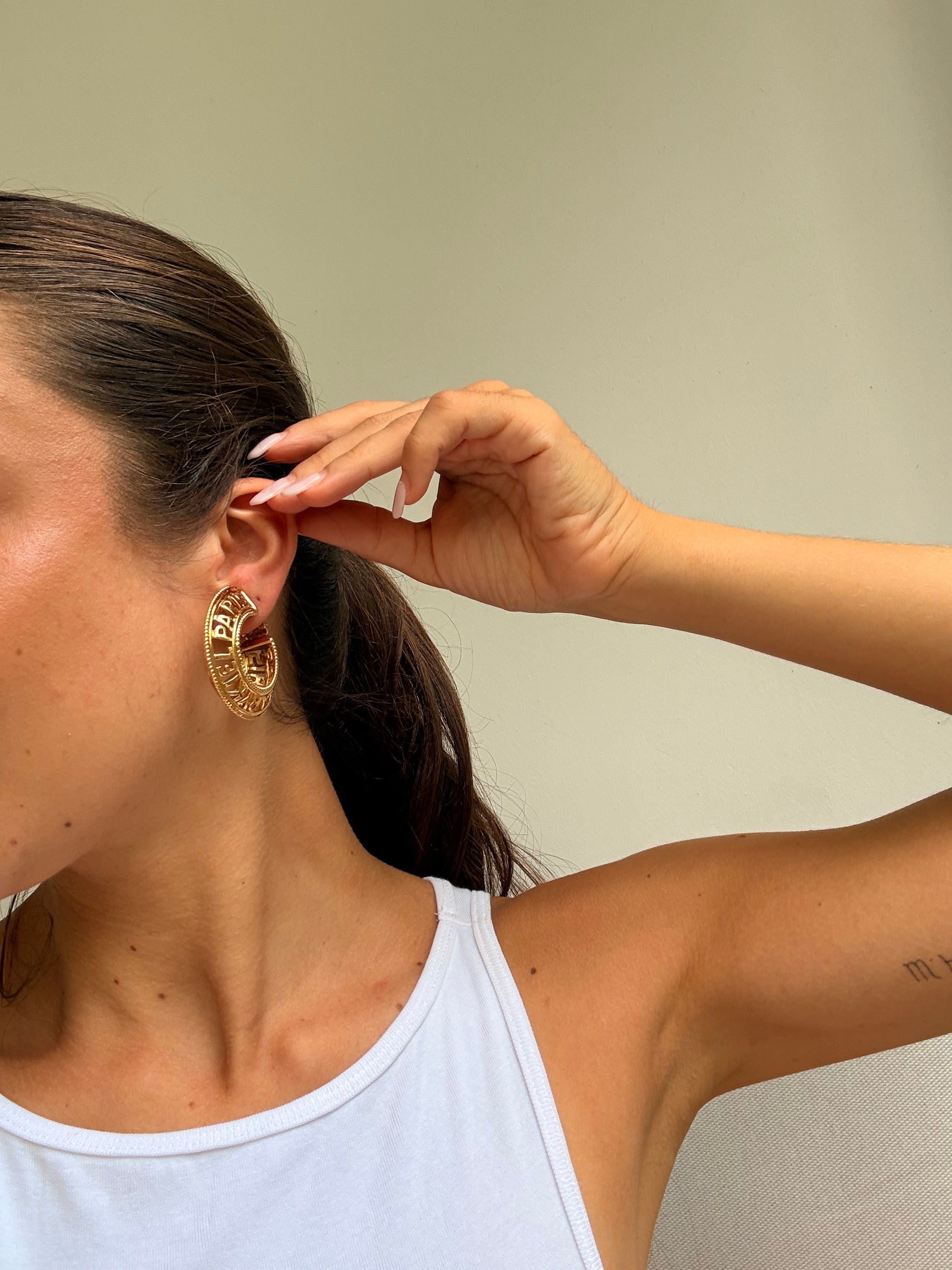 Boucles d’oreilles Sonia Rykiel vintage - Créoles ajourées