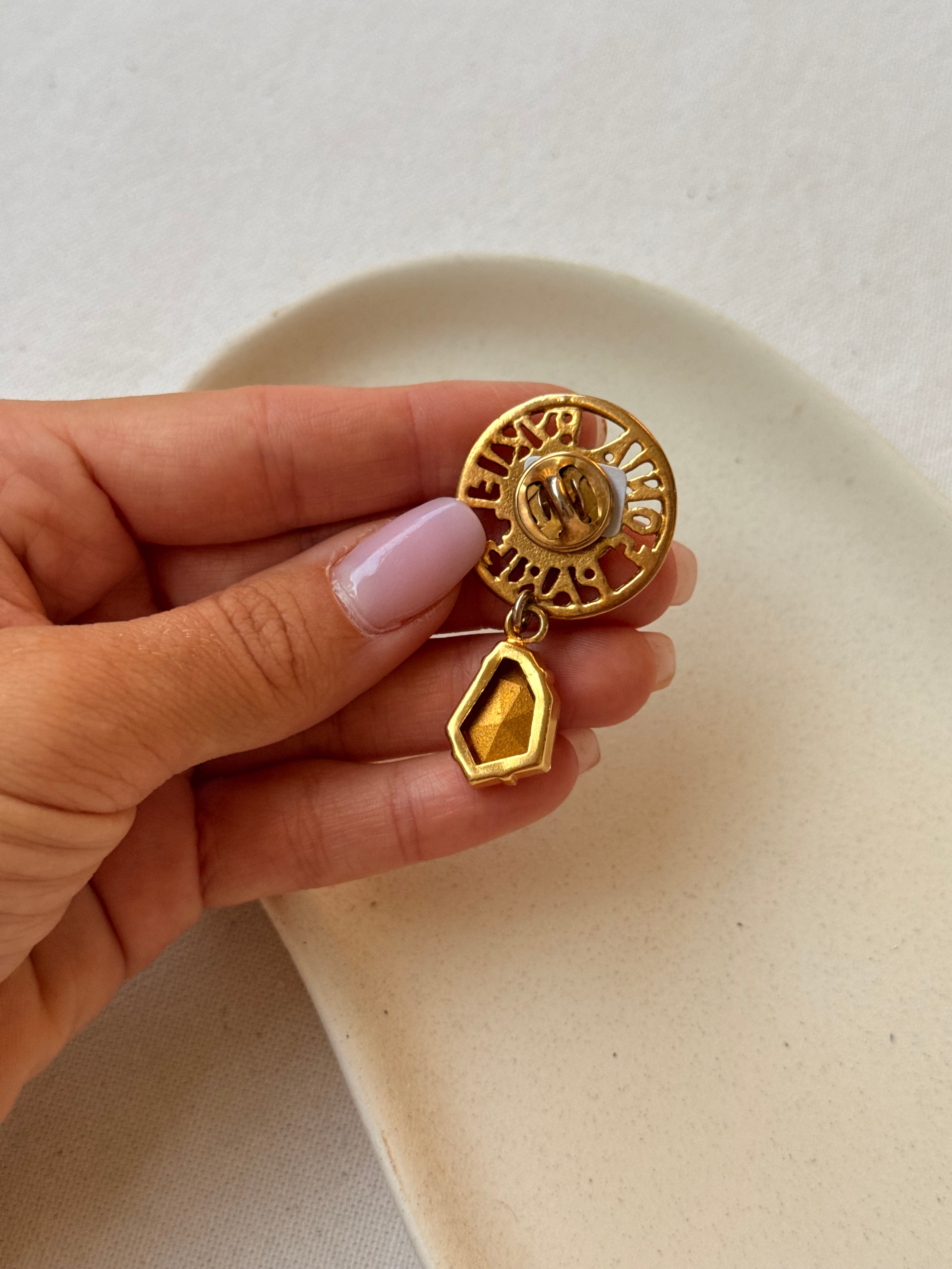 Broche Sonia Rykiel vintage - Pins strass pendant