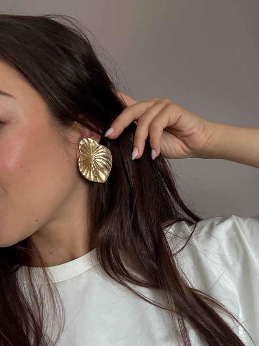 Boucles d’oreilles vintage - Feuilles dorées