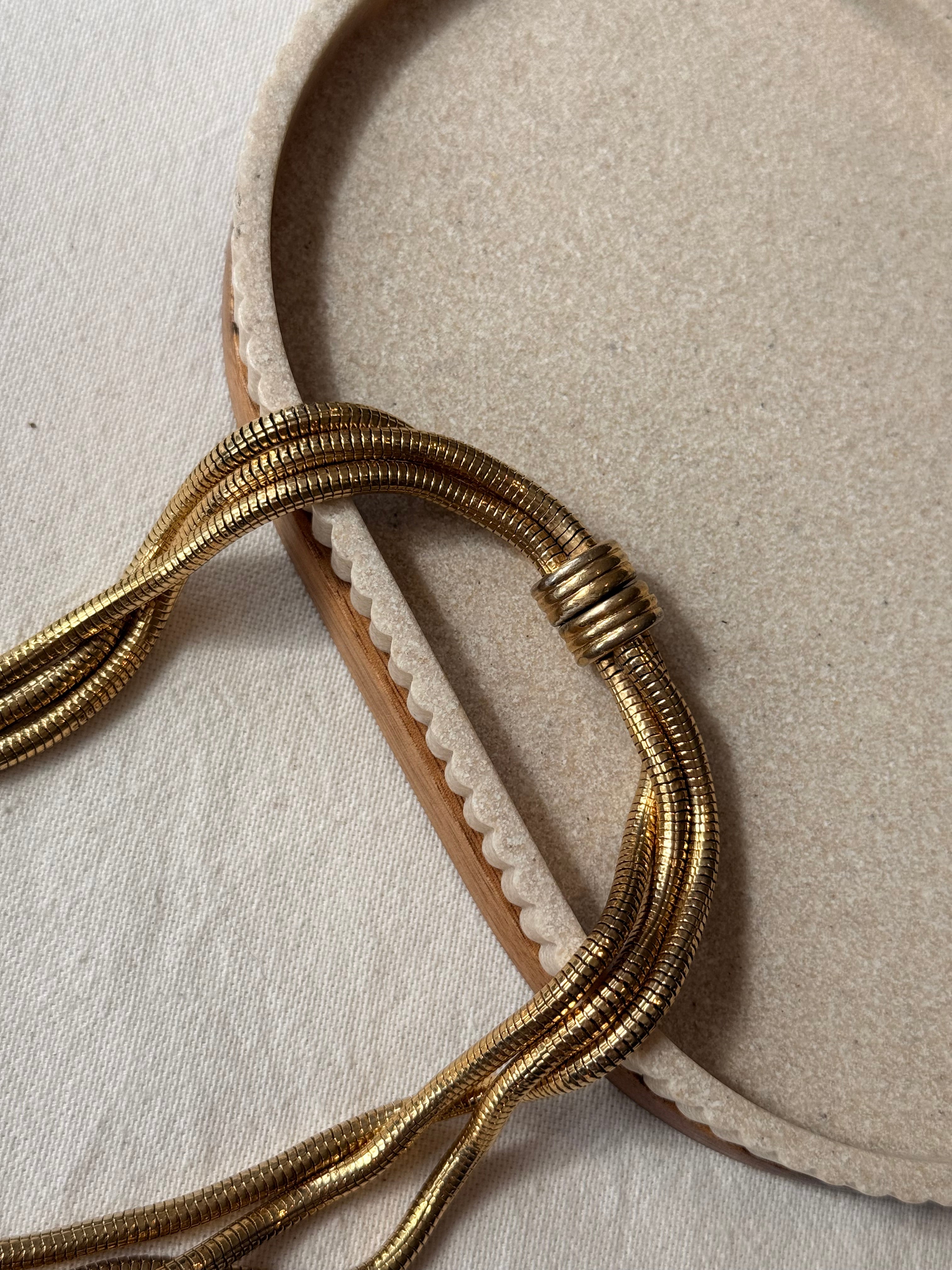 Collier doré vintage - Maille souple multi-rangs