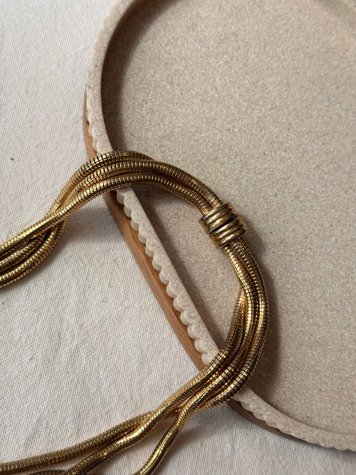 Collier doré vintage - Maille souple multi-rangs