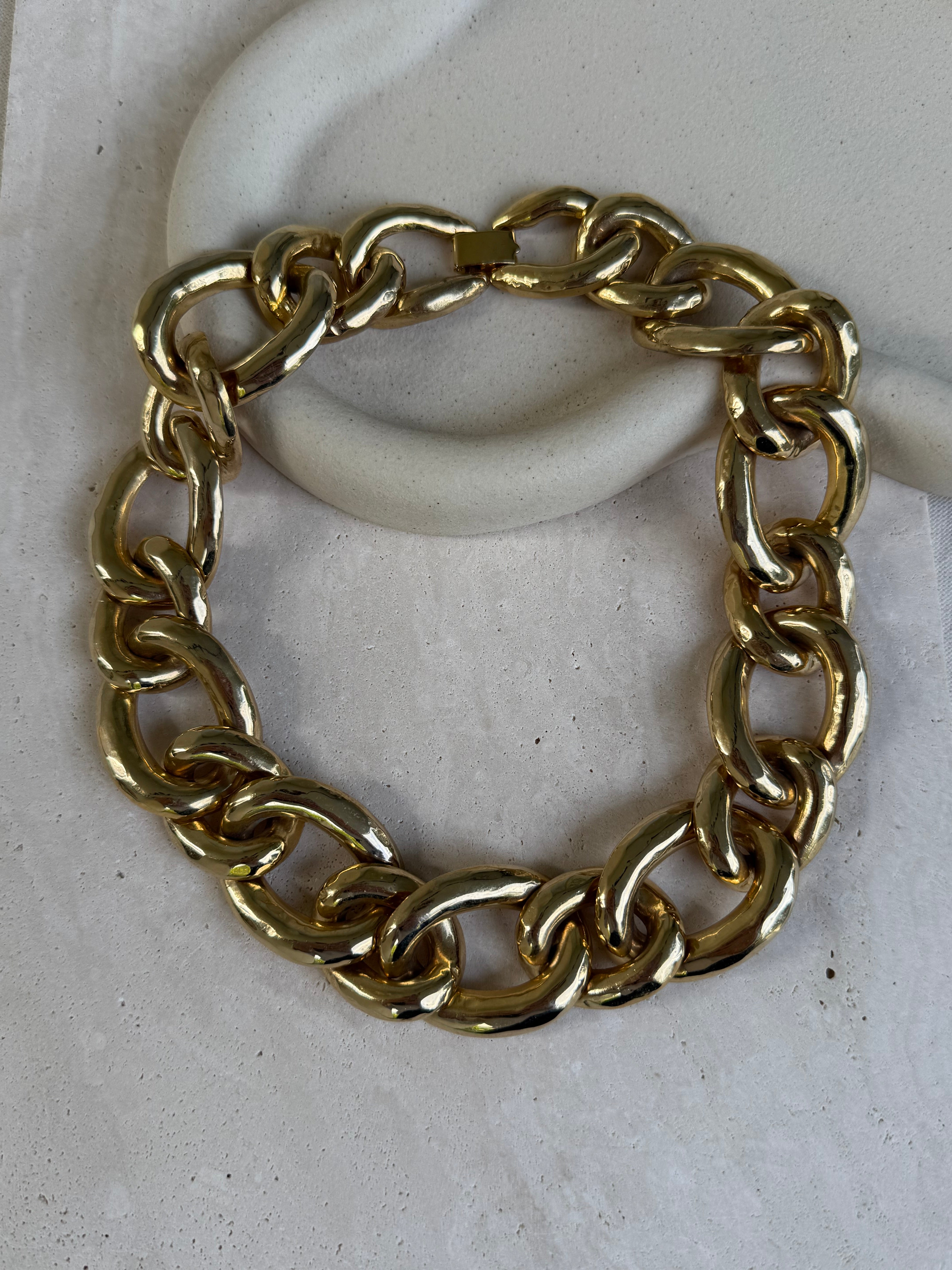 Collier doré vintage - Grosse maille dorée