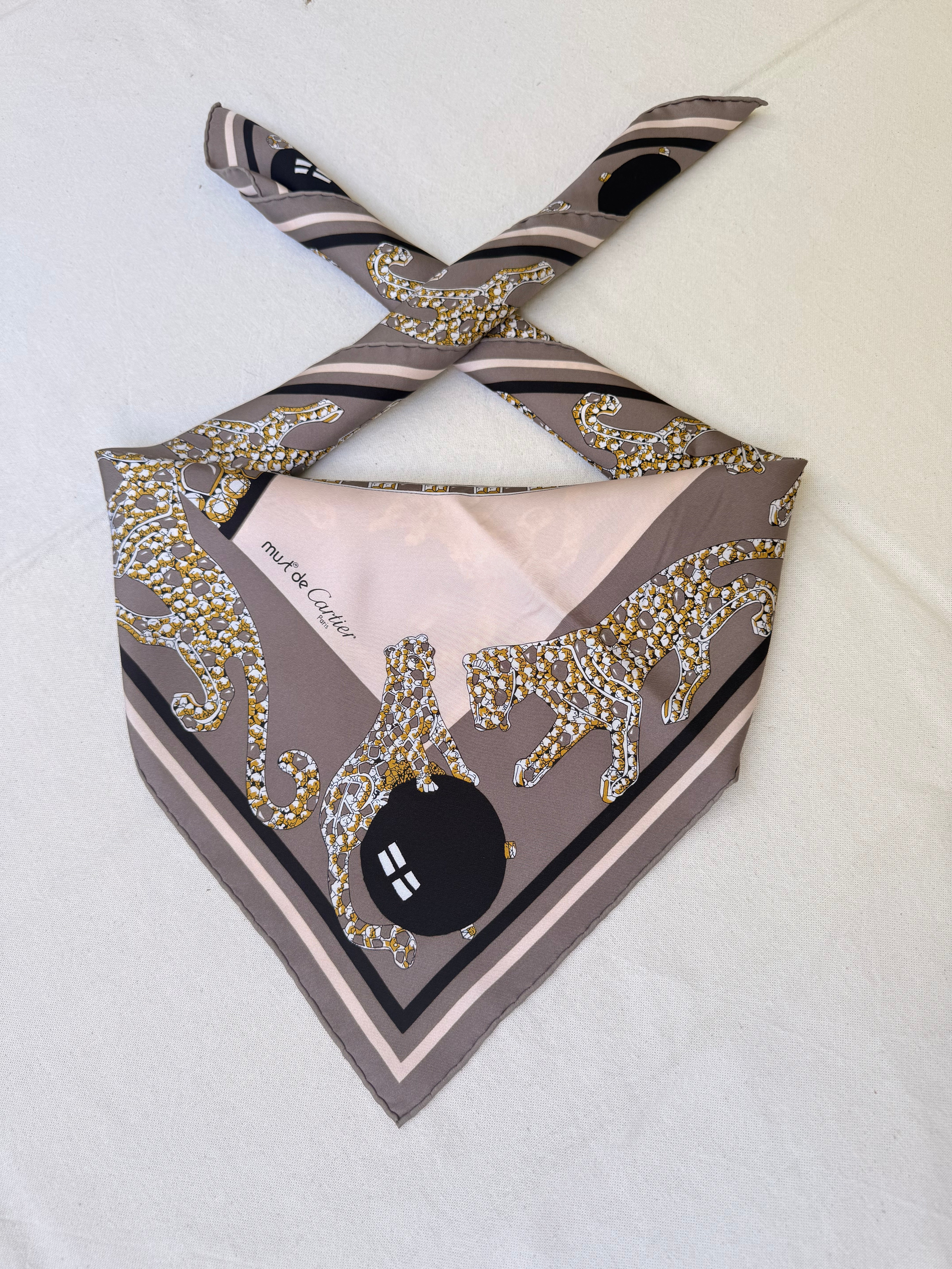 Foulard Cartier - Tigre et panthères