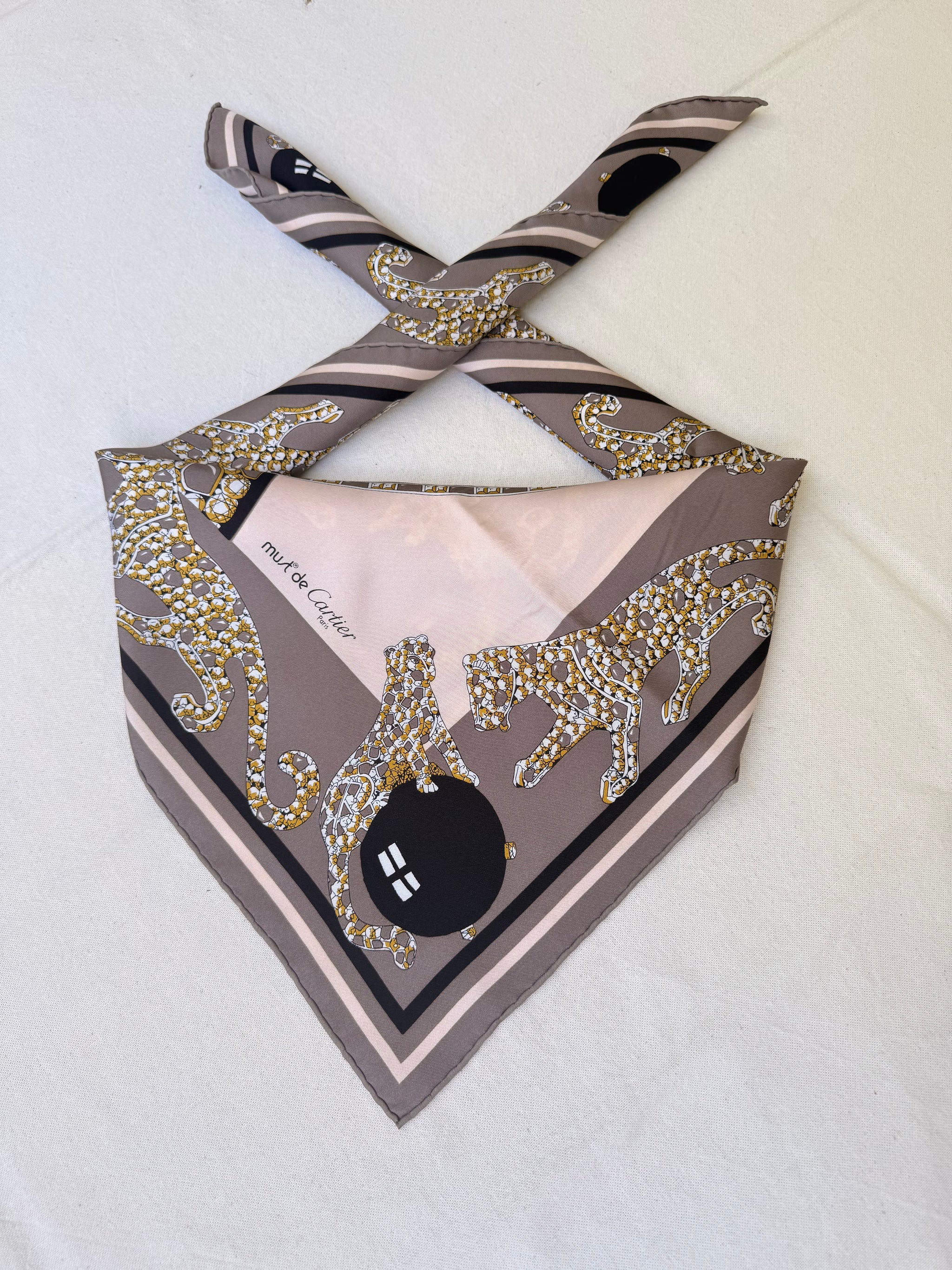 Foulard Cartier - Tigre et panthères