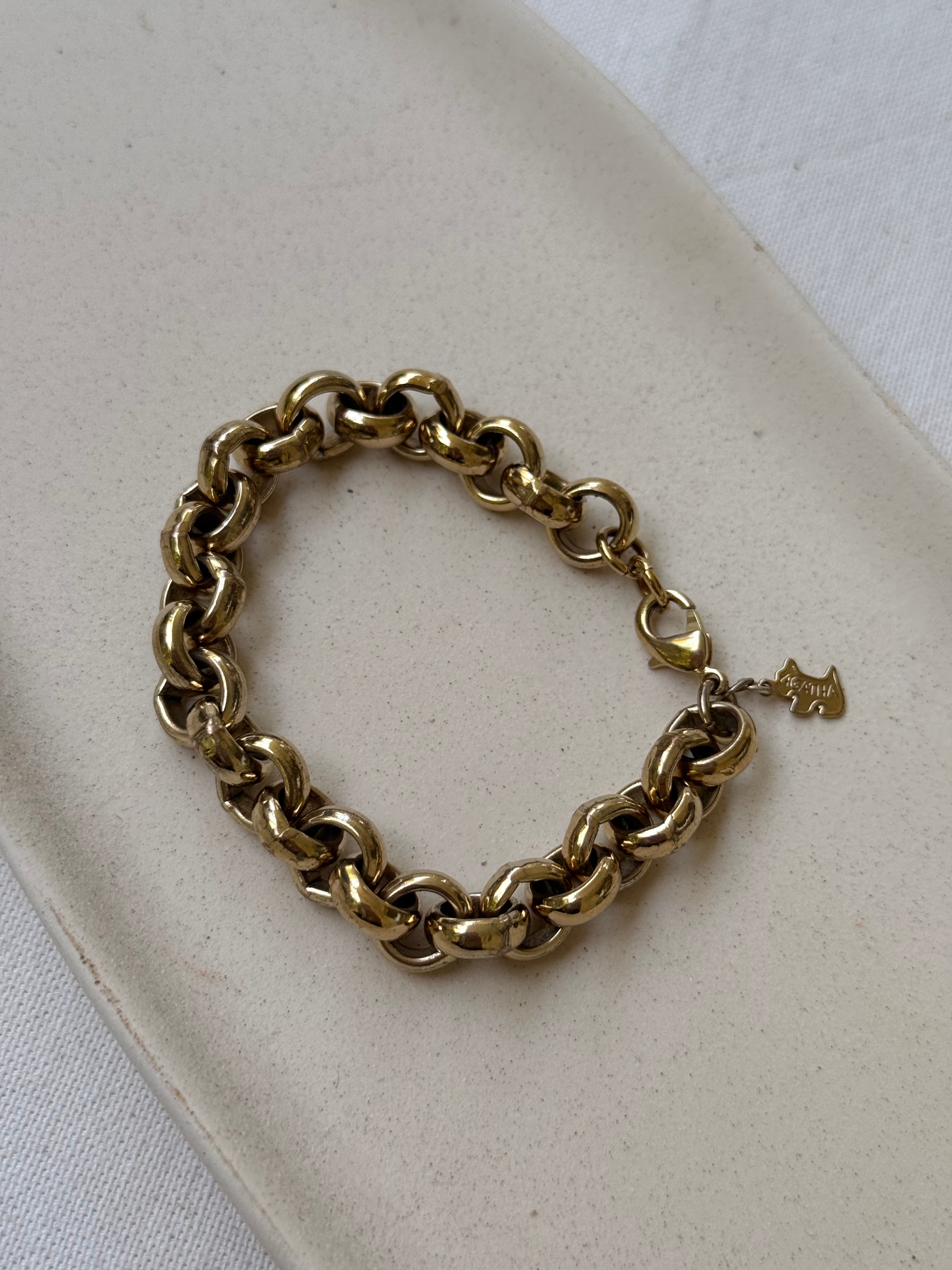 Bracelet Agatha vintage - Maille dorée